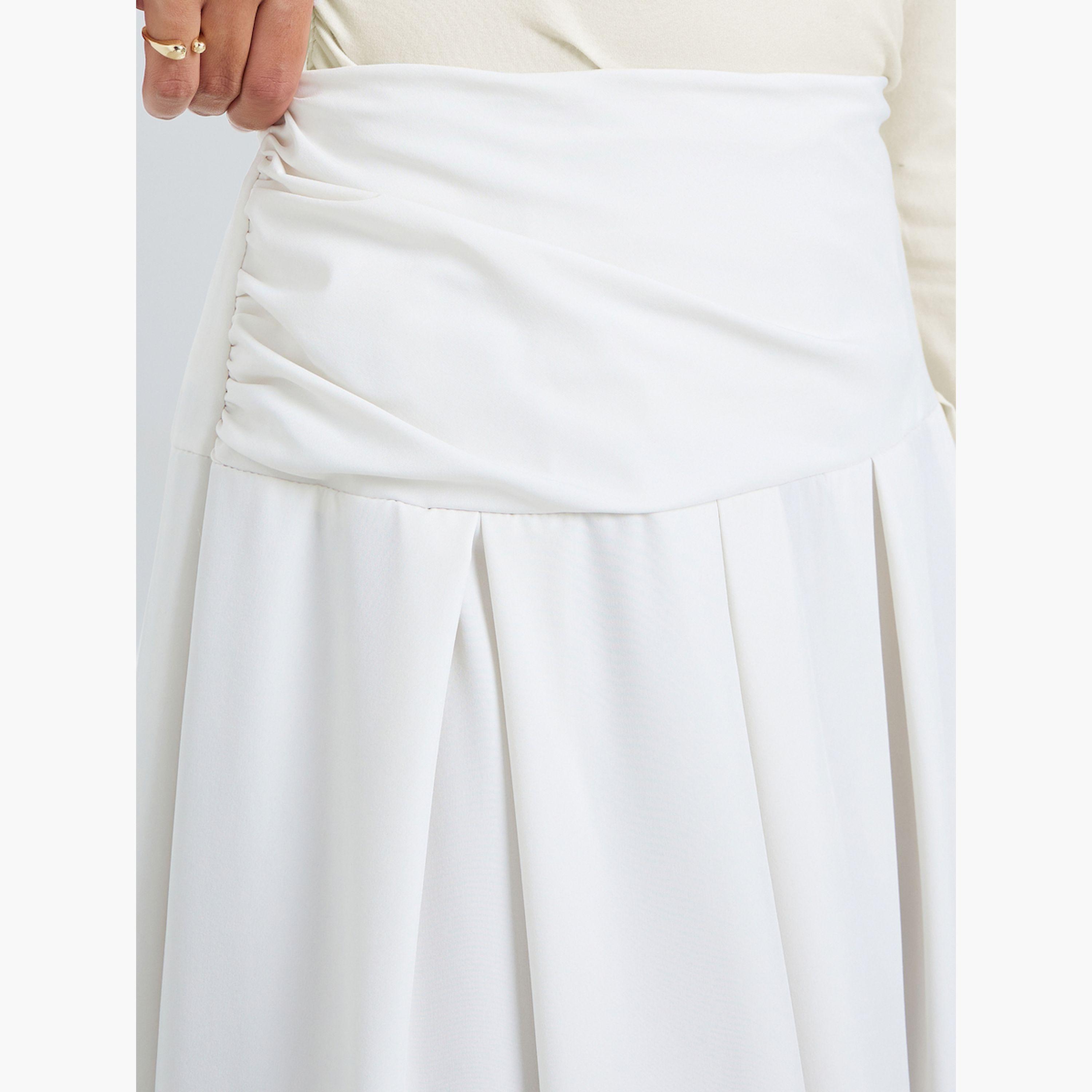 ستايلي - تنورة ماكسي بيضاء اللون بخصر عريض-women-clothing-bottoms-skirts-image-3