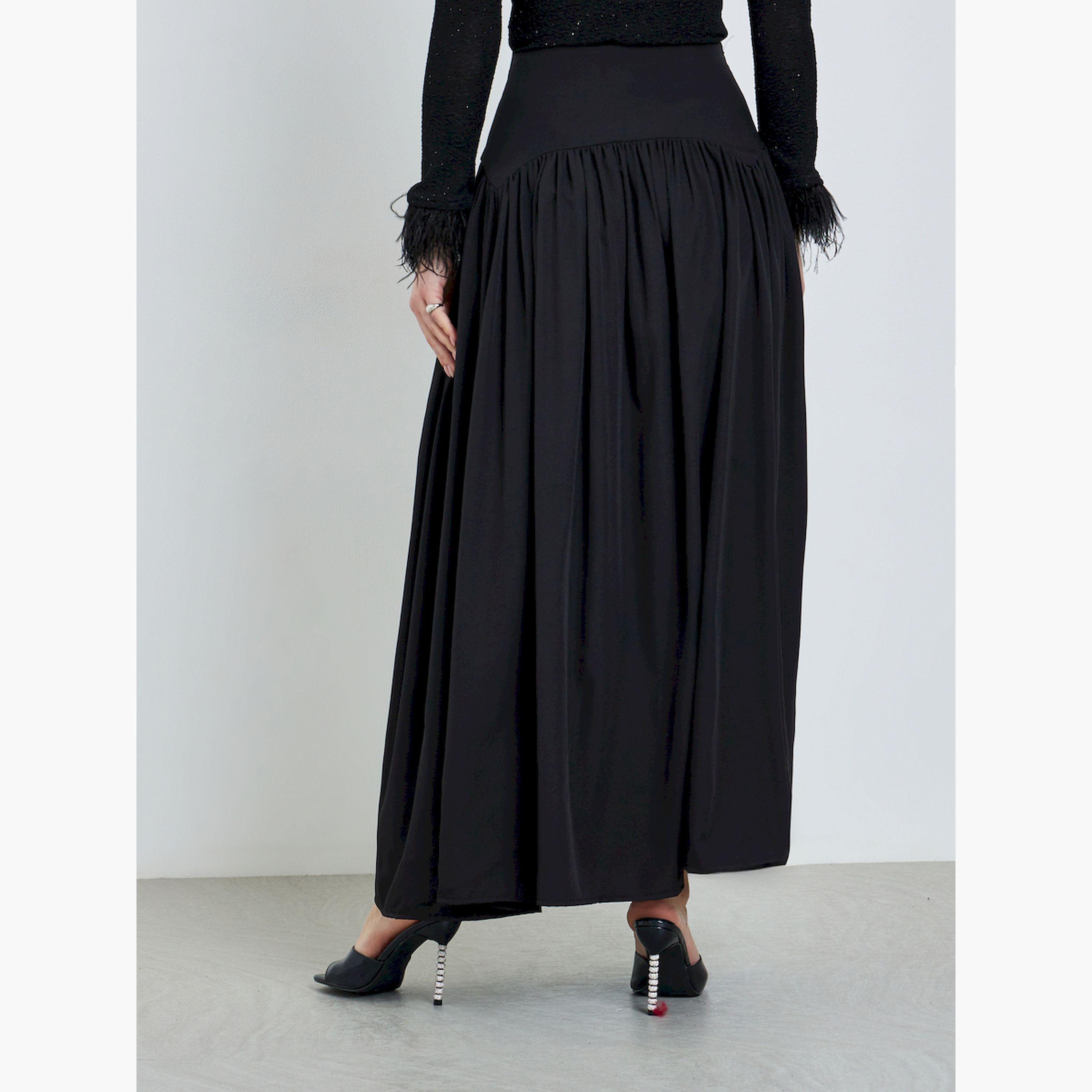 تنورة ماكسي بكسرات وحزام خصر عريض-women-clothing-bottoms-skirts-image-4