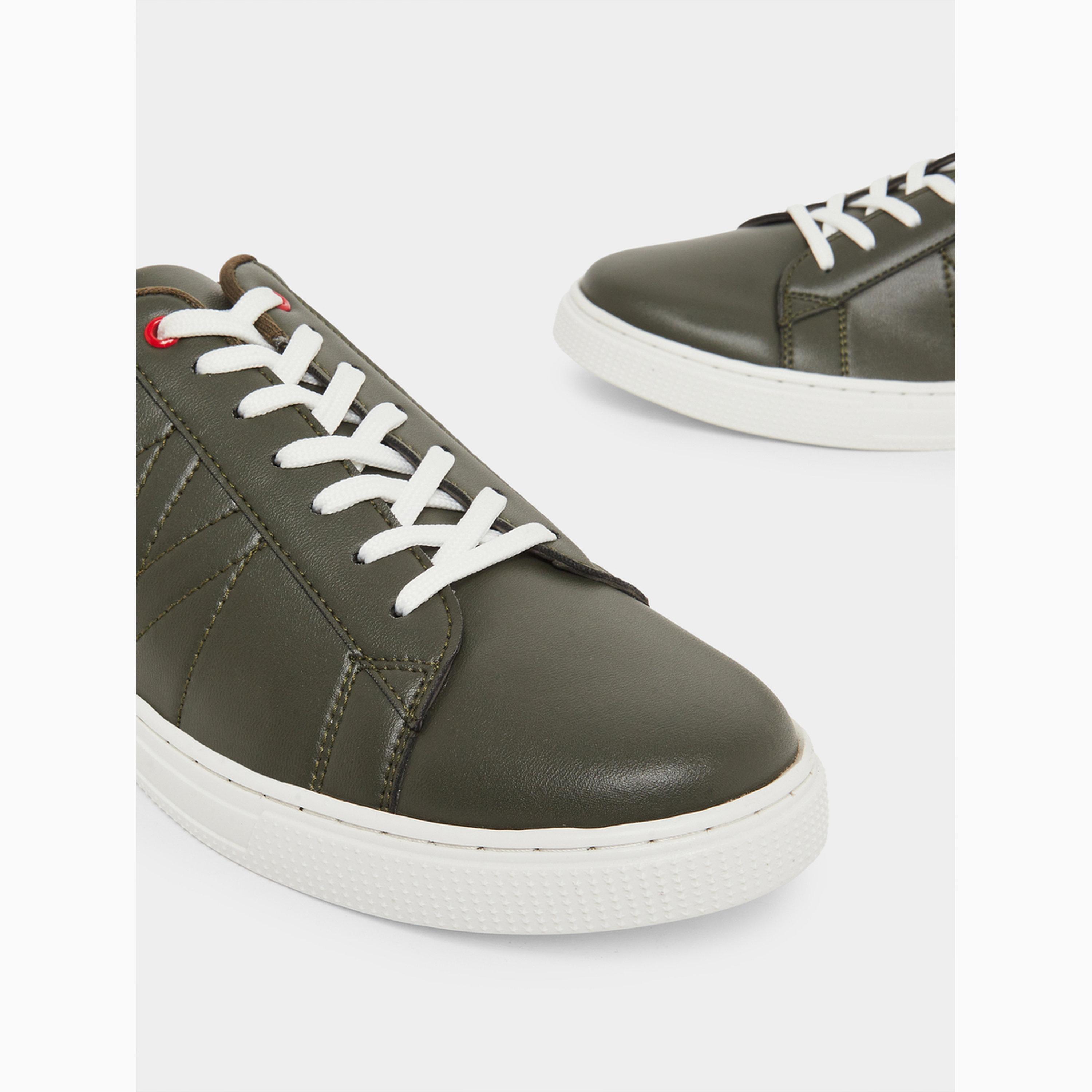 حذاء سنيكرز زيتوني برباط للرجال-men-shoes-sneakers-image-4