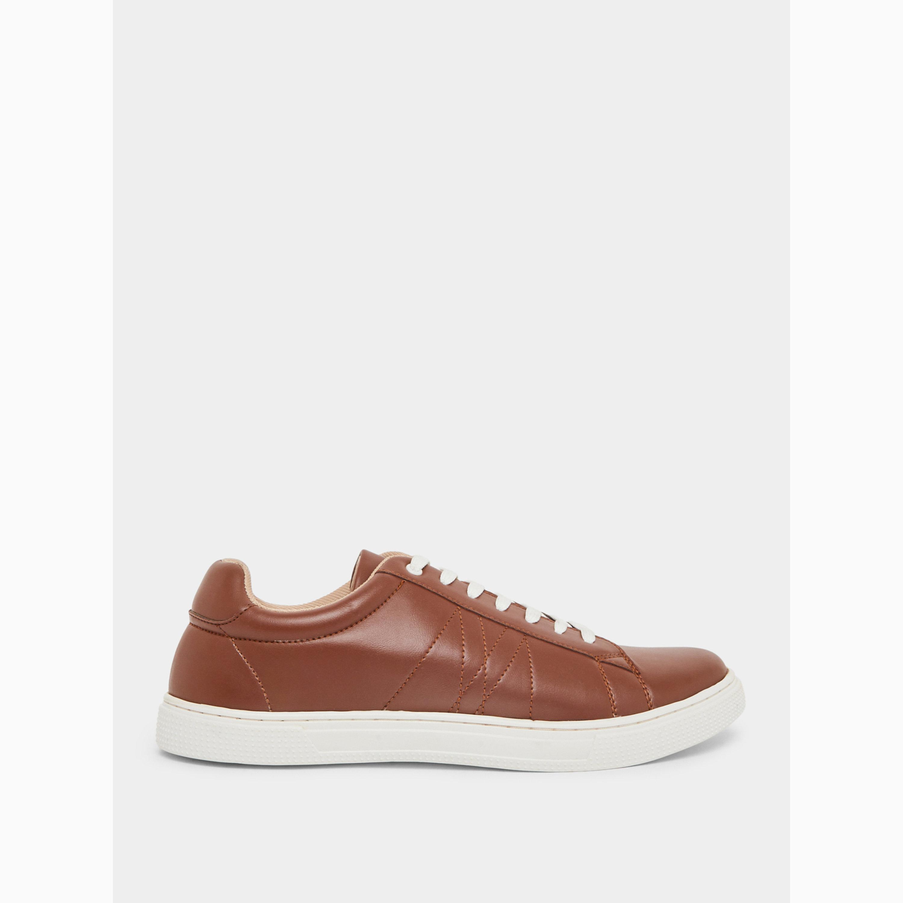 Styli Men Tan Lace-Up Sneakers-men-shoes-sneakers-image-2