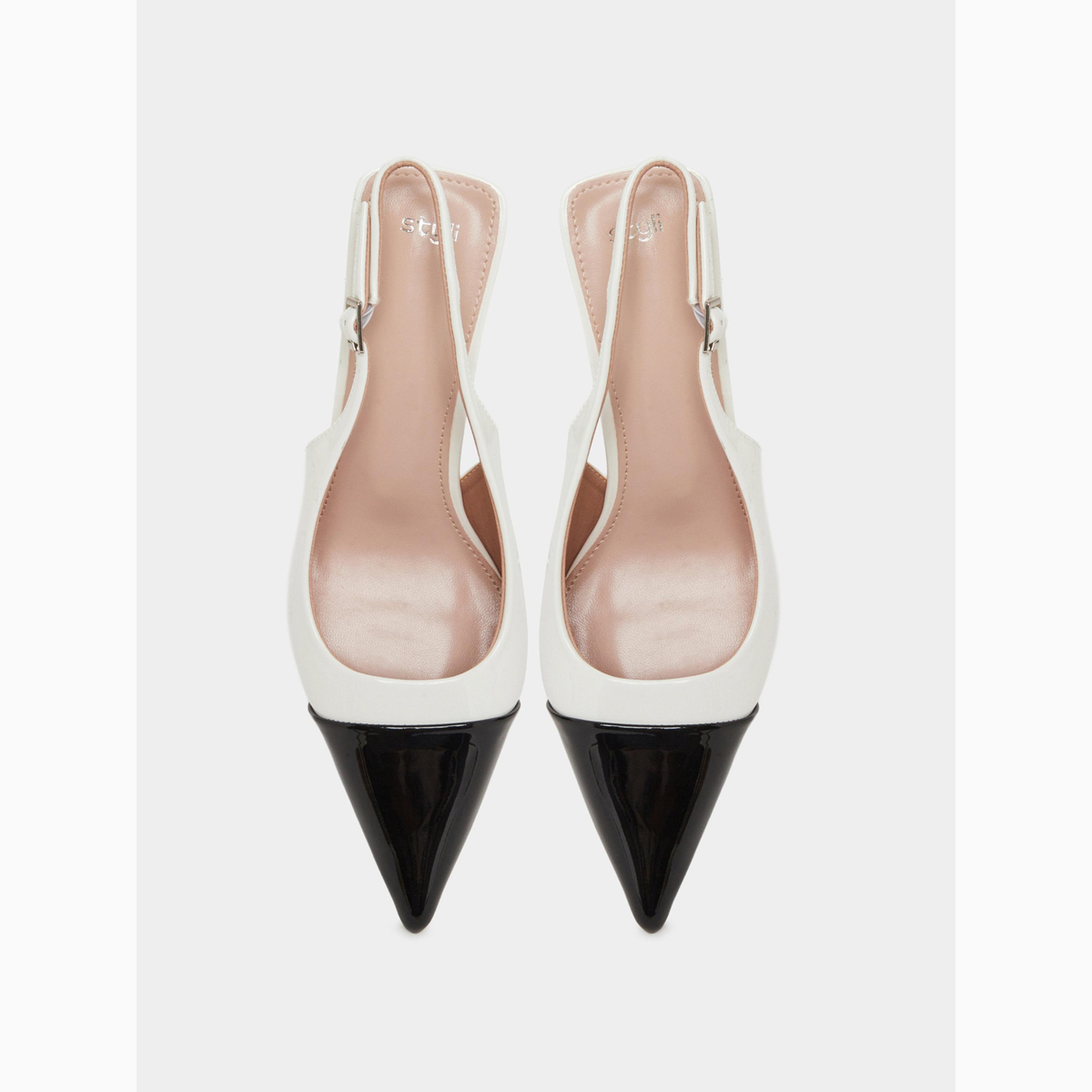 Styli White Slingback Kitten Heels Mules-women-shoes-heels-image-5