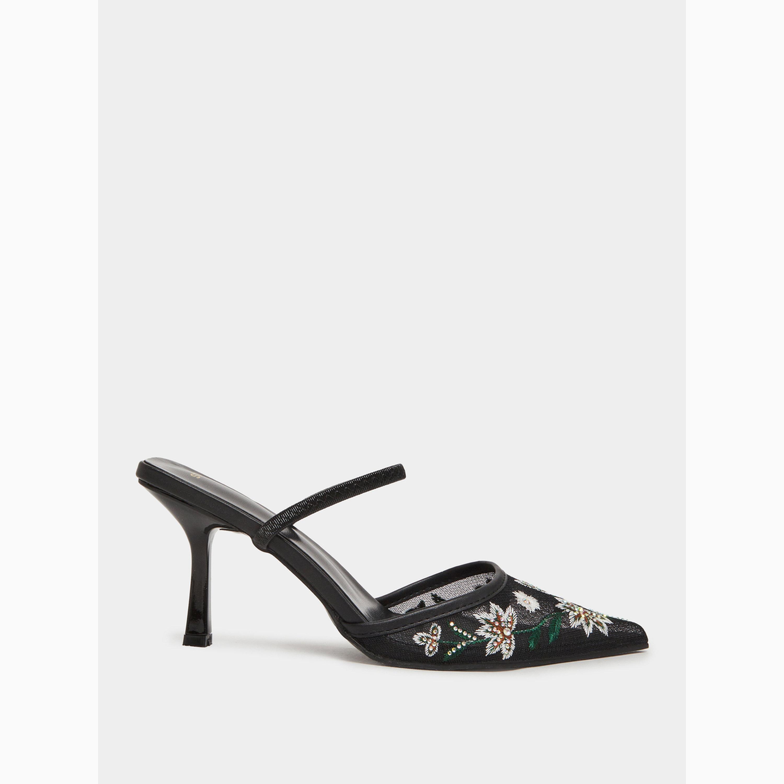 حذاء ميولز بمقدمة مدببة وتطريز-women-shoes-heels-image-2