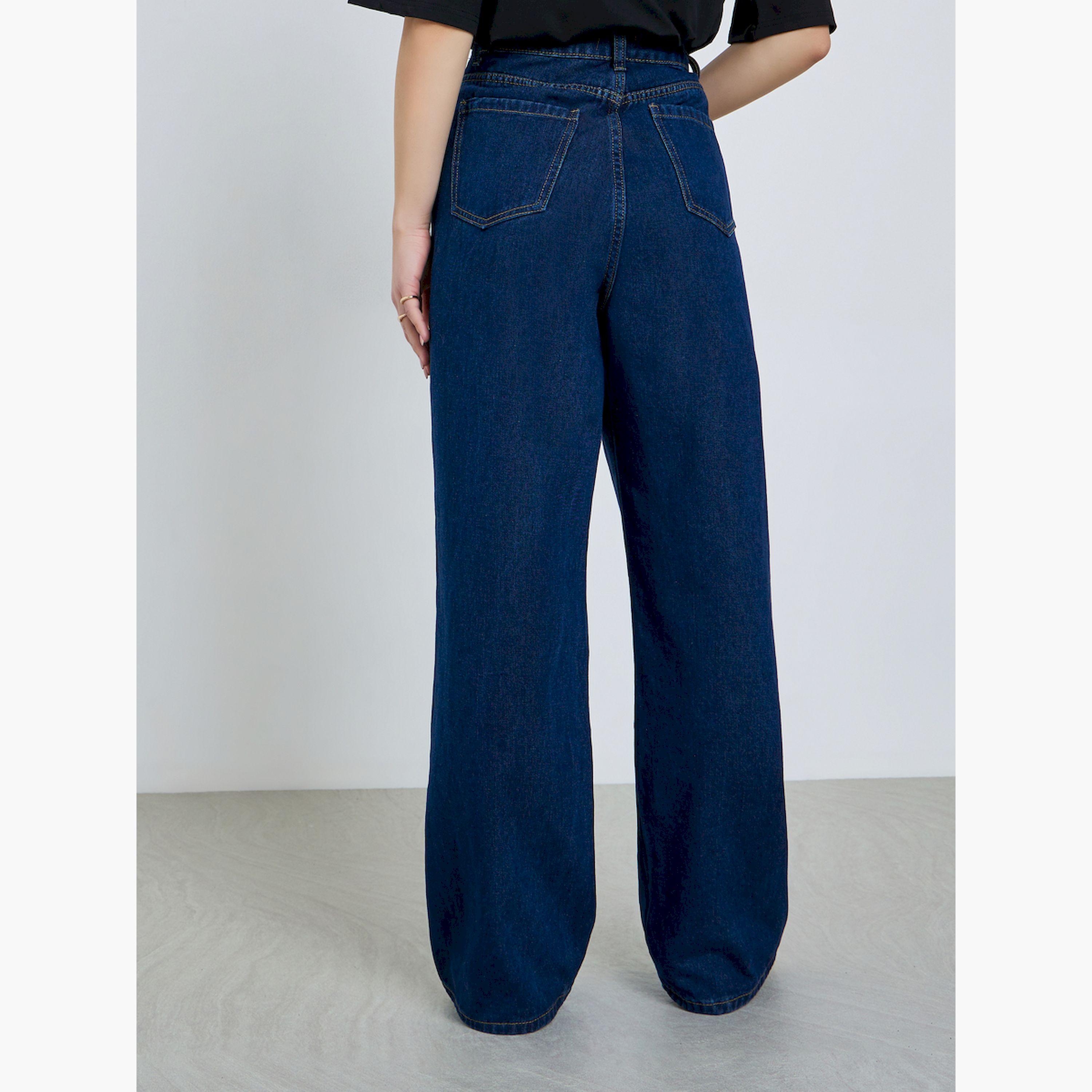 بنطال جينز بخصر مرتفع وأرجل واسعة-women-clothing-bottoms-jeans-image-4