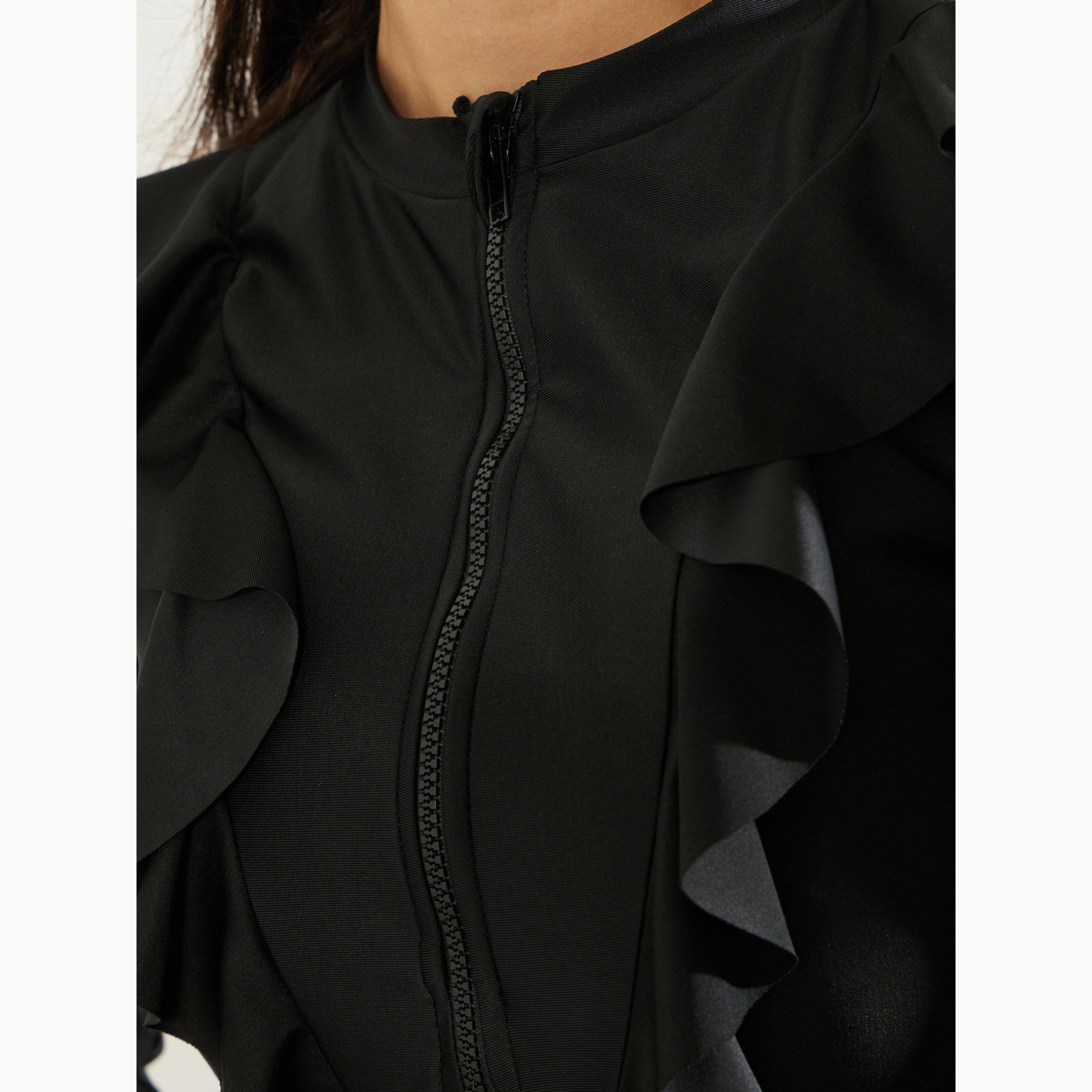 Styli Pack of 2 - Full Printed Sleeve Panel Tunic with Ruffle Detail and Leggings Burkini Set-women-clothing-swimandbeach-swim-burkinis-image-4