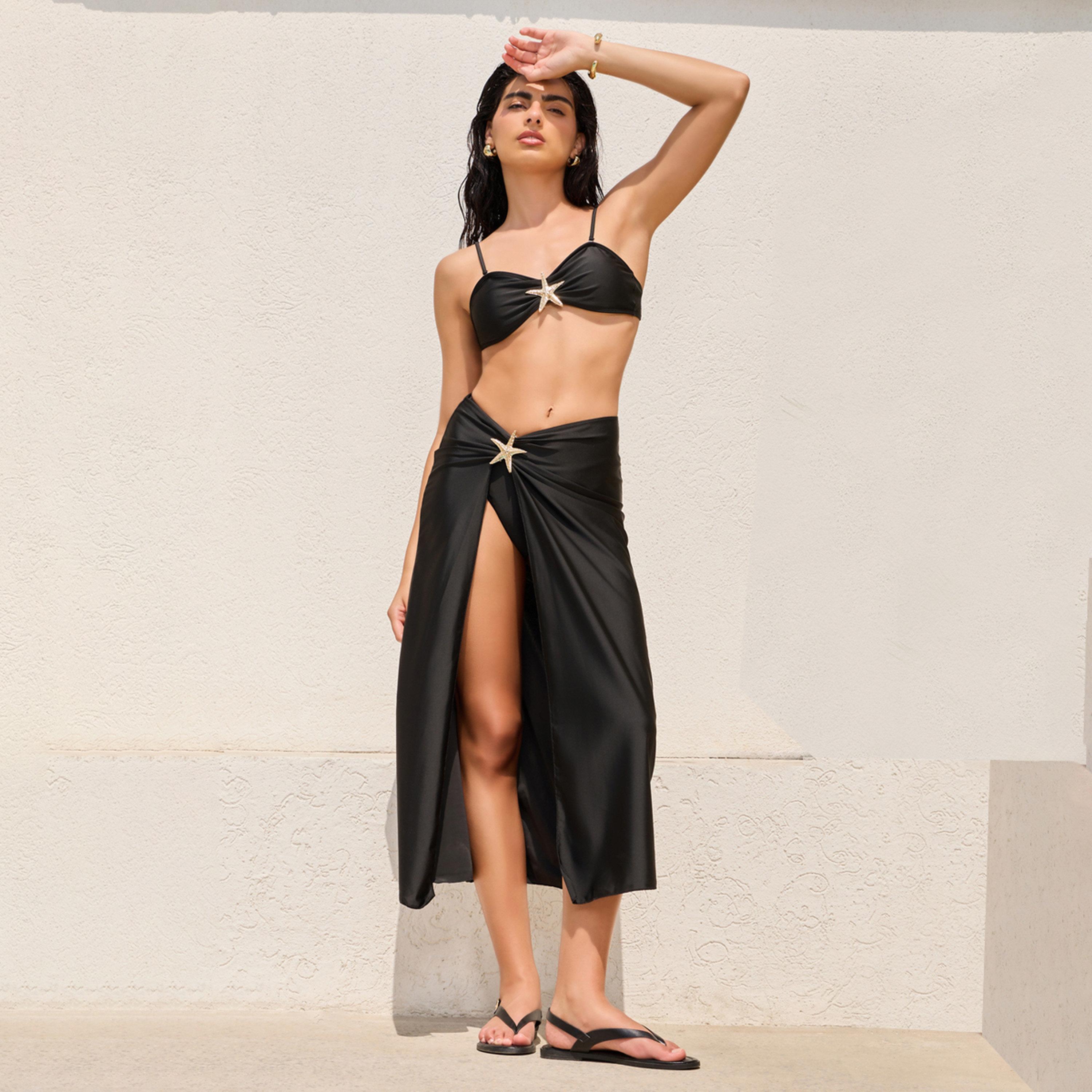 طقم من 3 قطع بيكيني مبطن برباط وتفاصيل نجم البحر مع سروال داخلي وتنورة لف-women-clothing-swimandbeach-swim-swimsuits-image-1