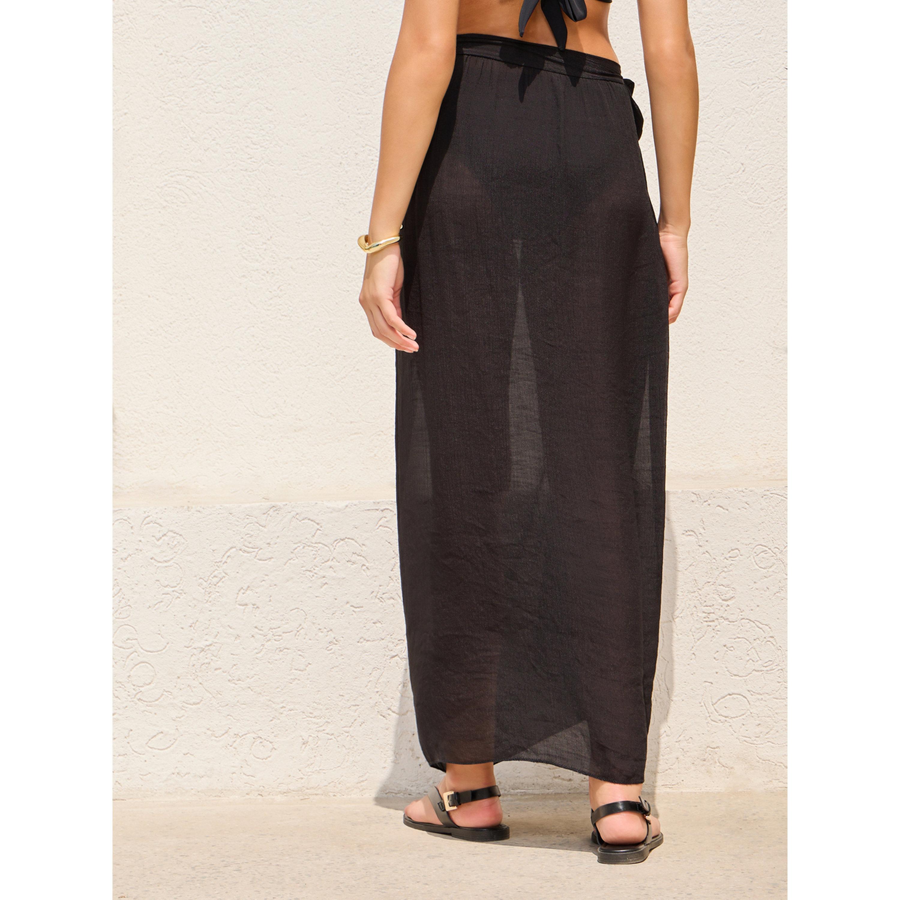 Styli Black Tie Waist Maxi Sarong-women-clothing-swimandbeach-beach-beachwear-image-2