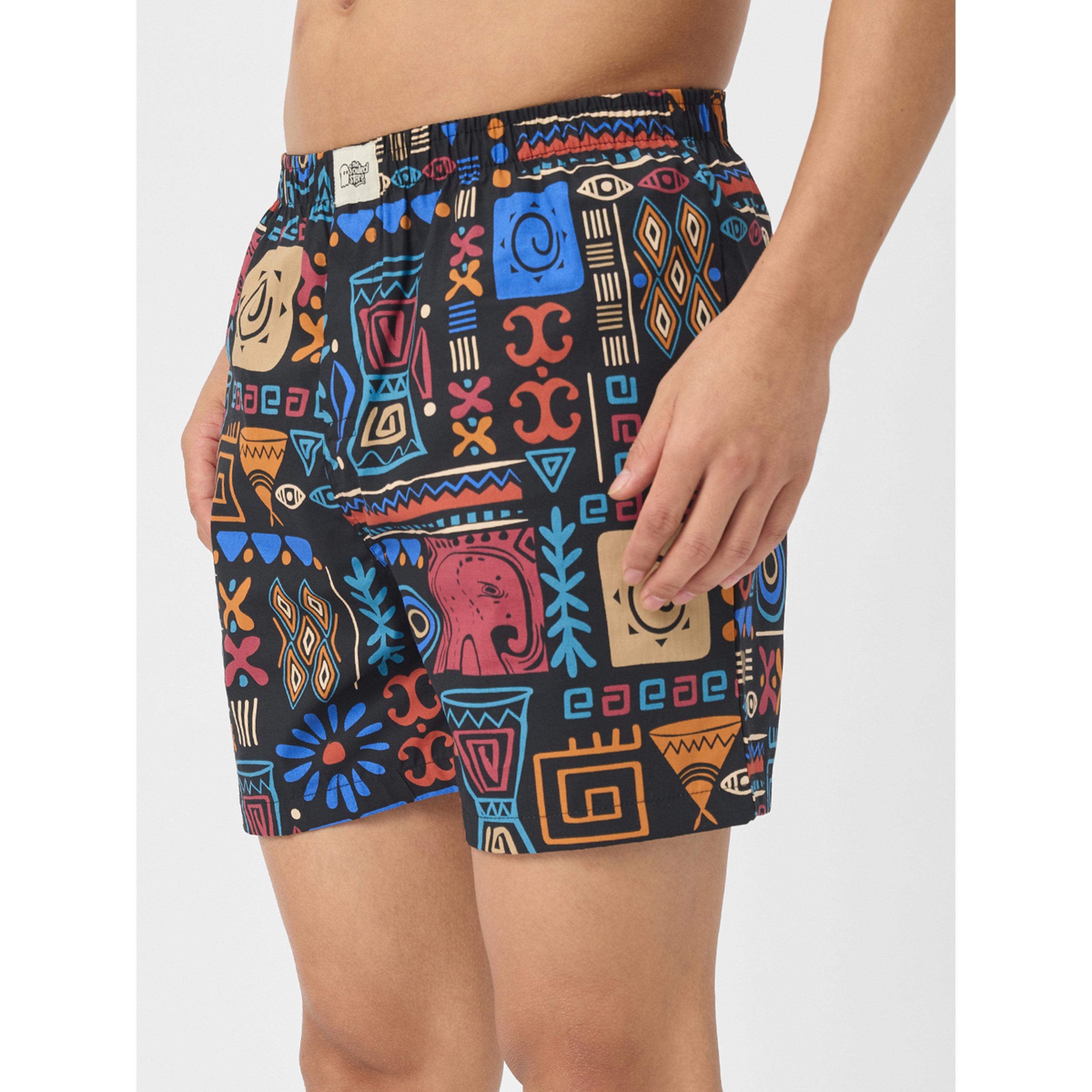 The Souled Store X Styli Men Black Tribal Print Boxers-men-clothing-innerwear-underwear-image-1