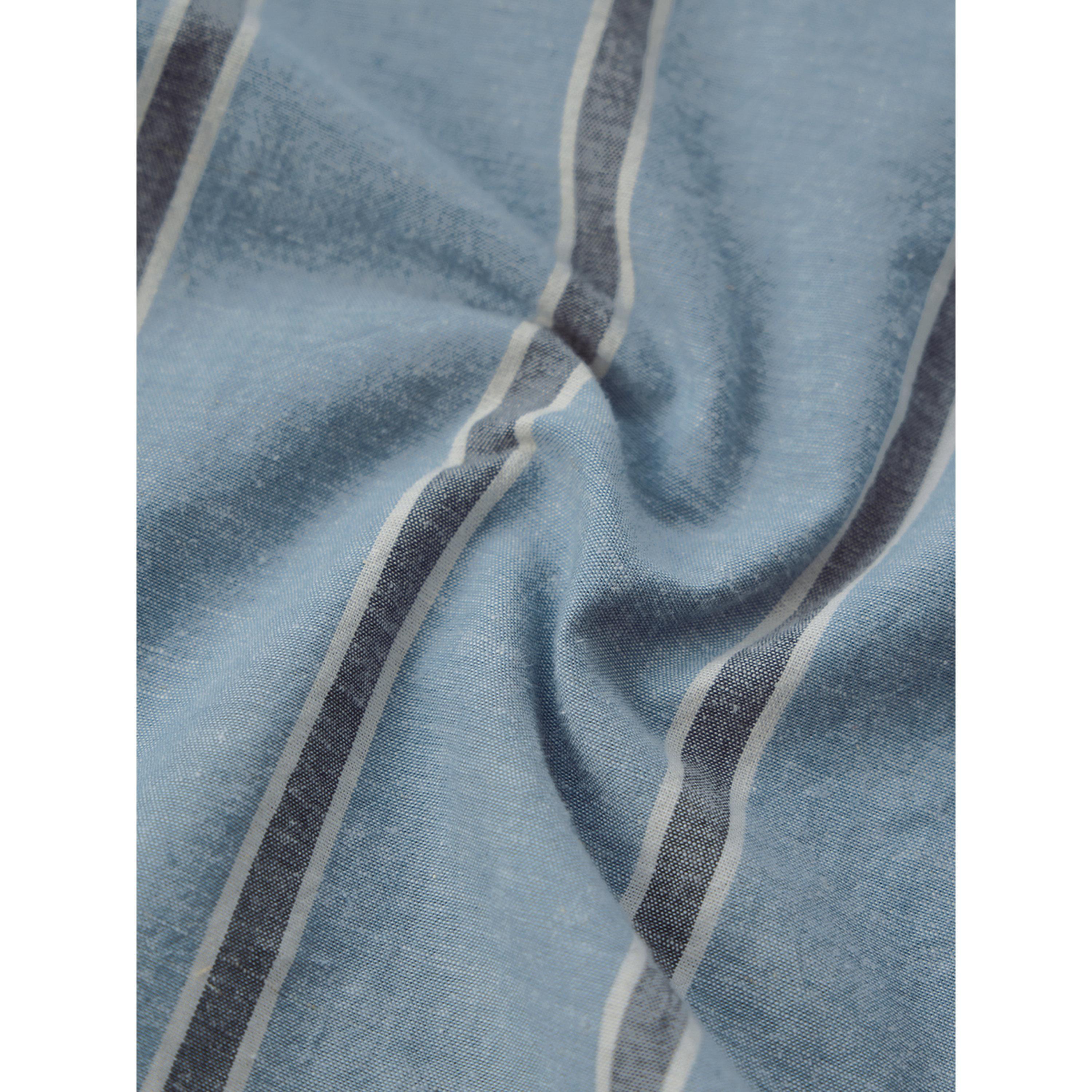 The Souled Store X Styli Men Blue Striped Cotton Linen Shirt-men-clothing-shirts-image-4