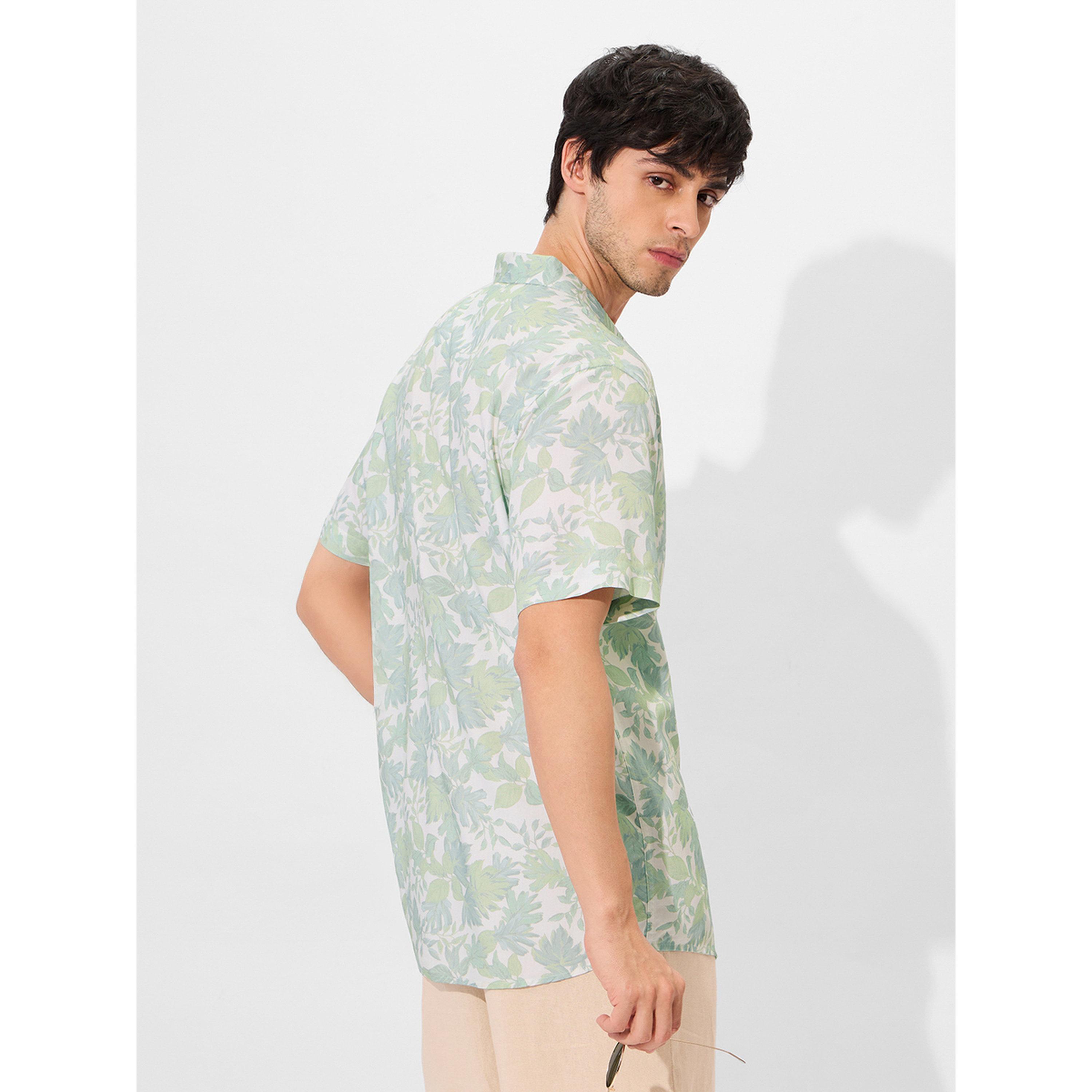 The Souled Store X Styli Green Leaf Print Short Sleeve Shirt-men-clothing-shirts-image-3