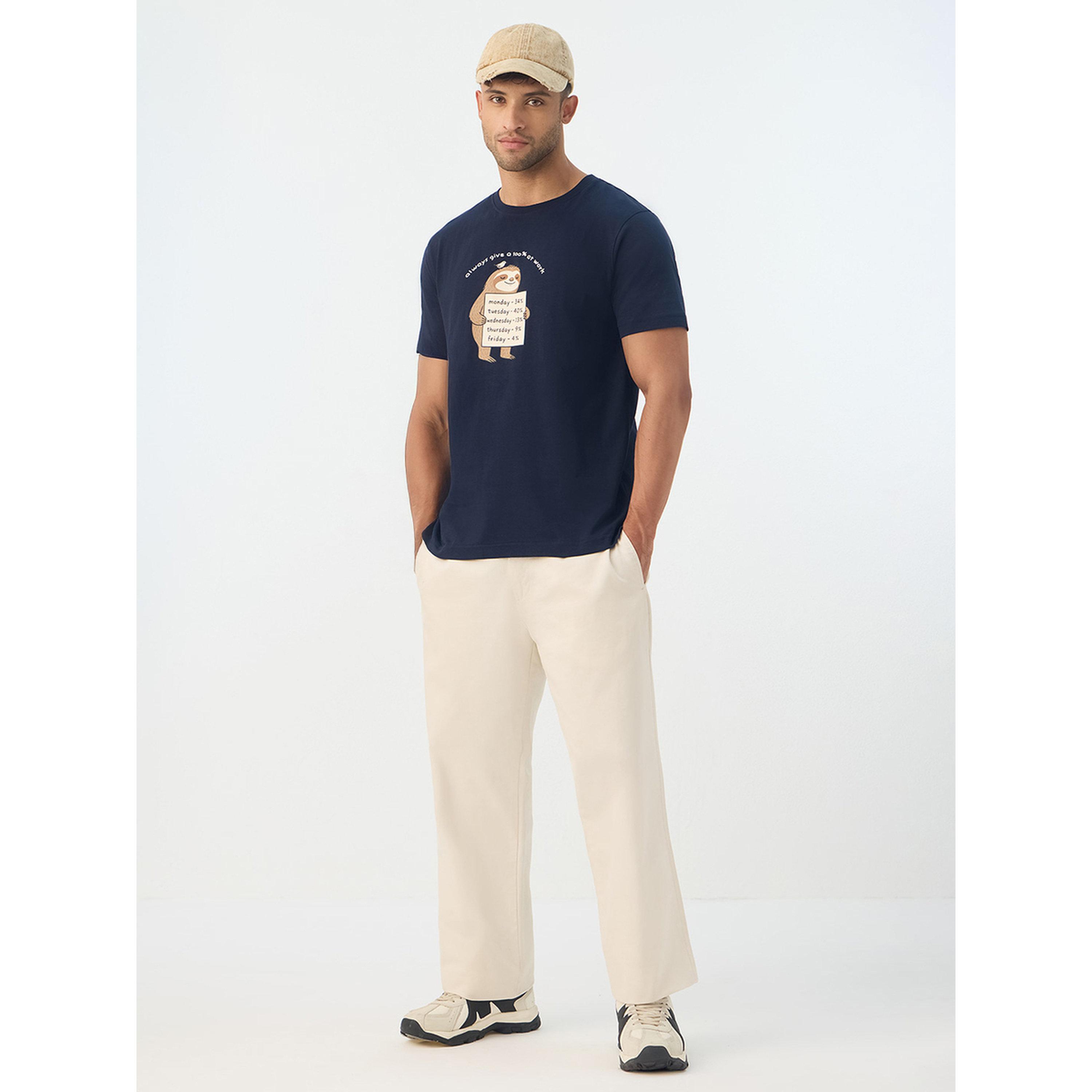 تيشيرت قطن بطبعة حيوان الكسلان-men-clothing-tshirtsandpolos-tshirts-image-2