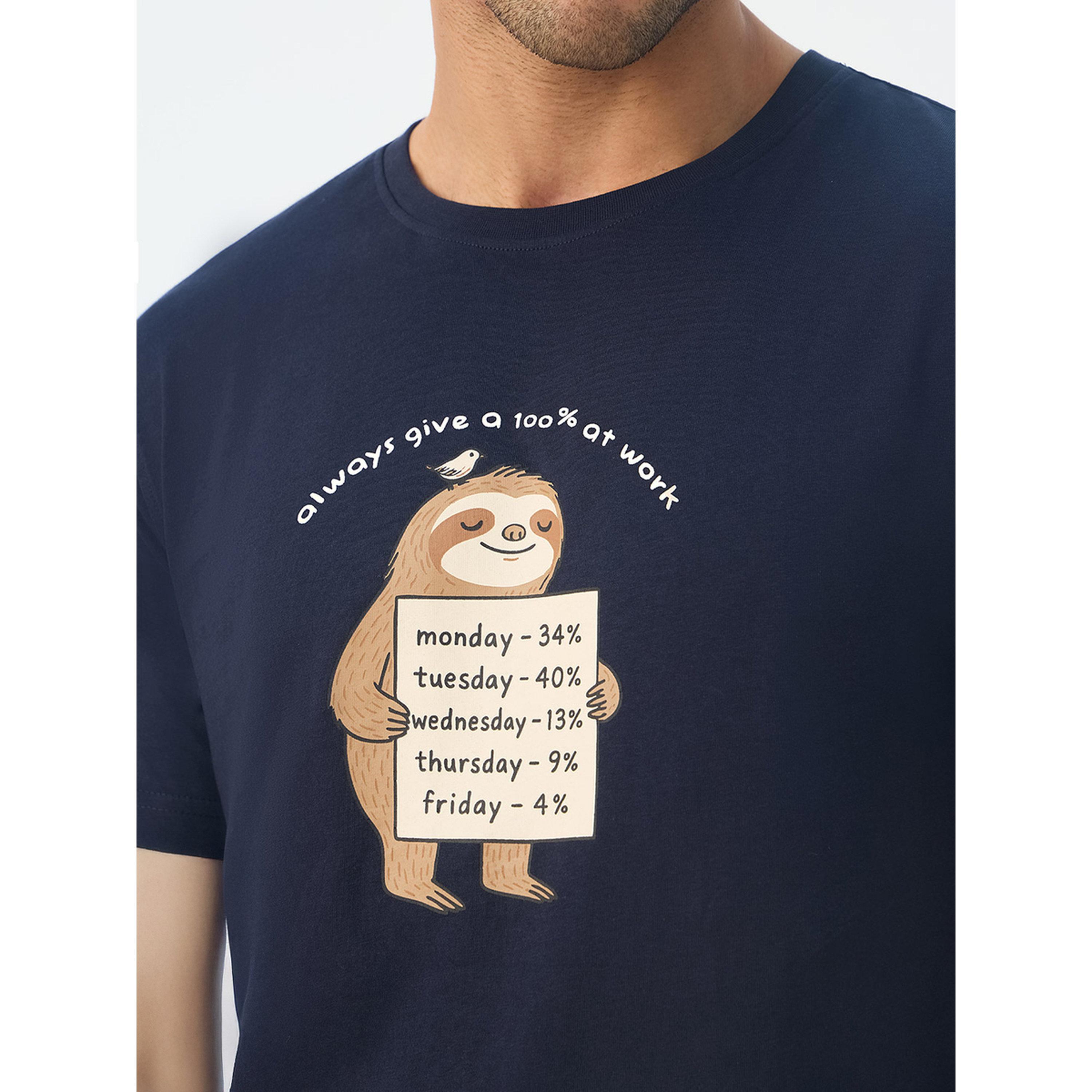 تيشيرت قطن بطبعة حيوان الكسلان-men-clothing-tshirtsandpolos-tshirts-image-6