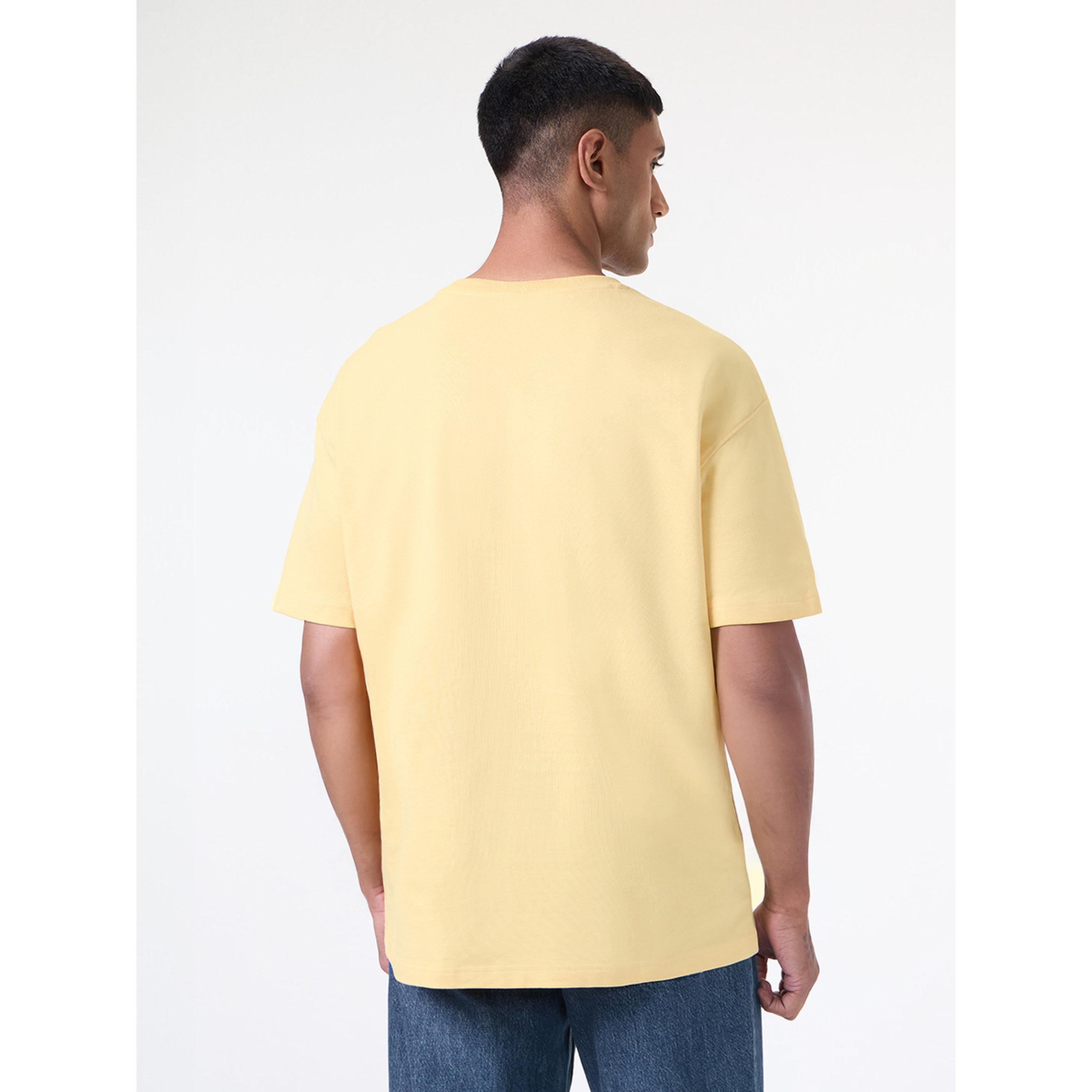 The Souled Store X Styli Men Yellow Embroidered 90s Vibes Oversized T-Shirt-men-clothing-tshirtsandpolos-tshirts-image-3