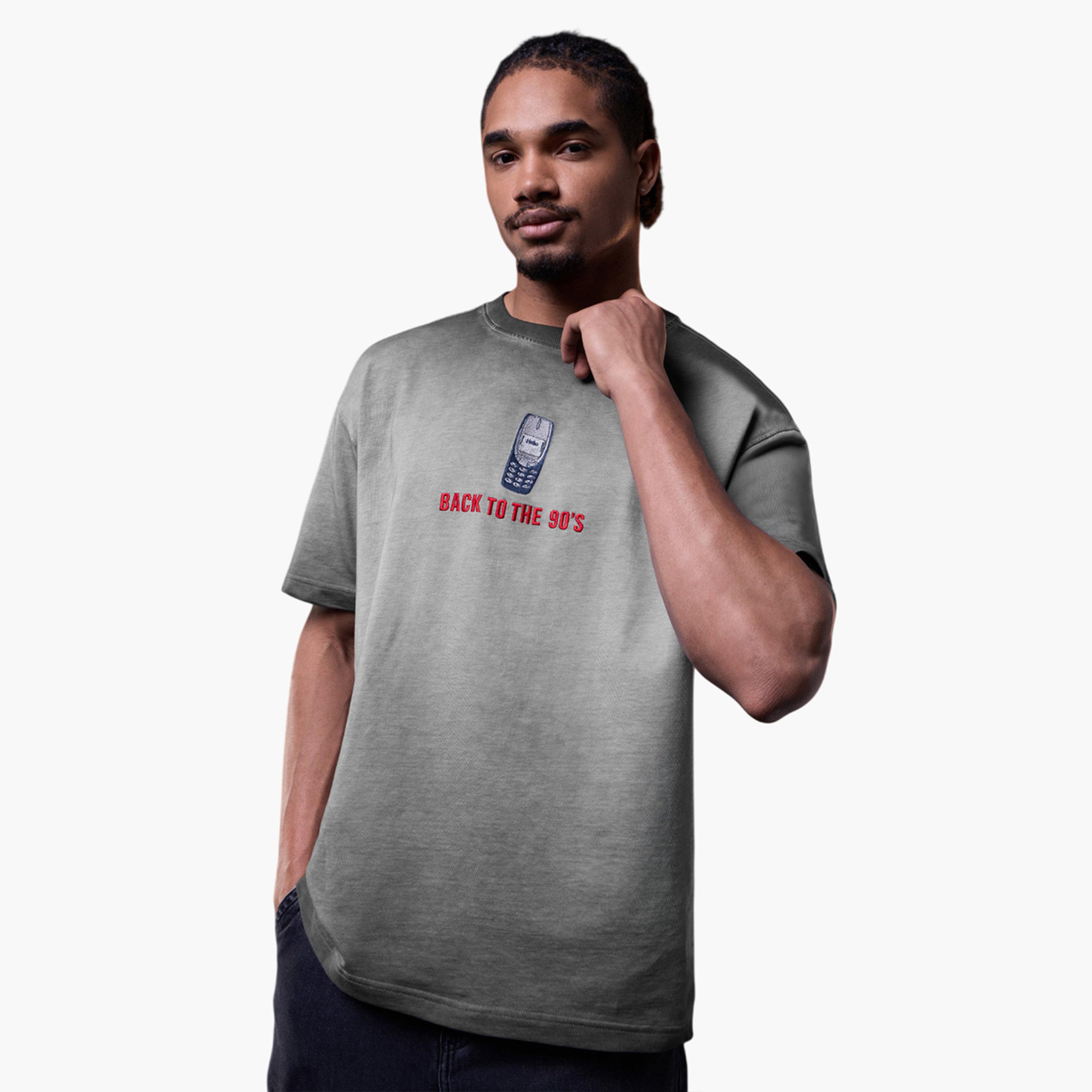 The Souled Store X Styli Men Grey Oversized Washed T-Shirt-men-clothing-tshirtsandpolos-tshirts-image-1