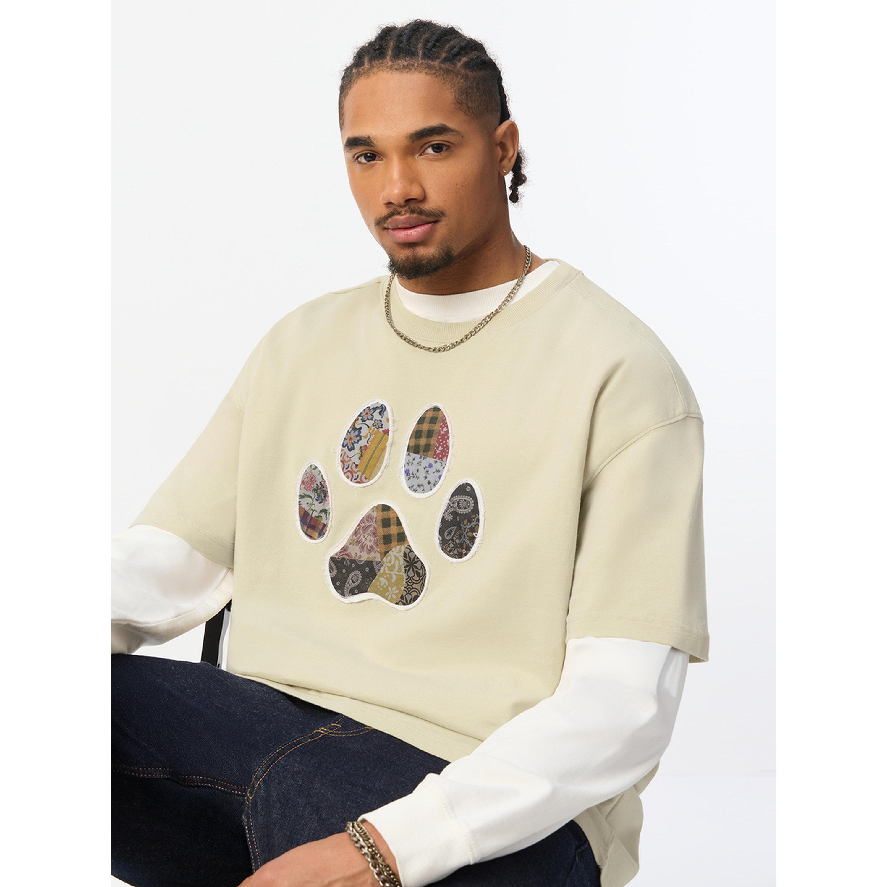 The Souled Store X Styli Men Beige Paw Patch Oversized T-Shirt-men-clothing-tshirtsandpolos-tshirts-image-3