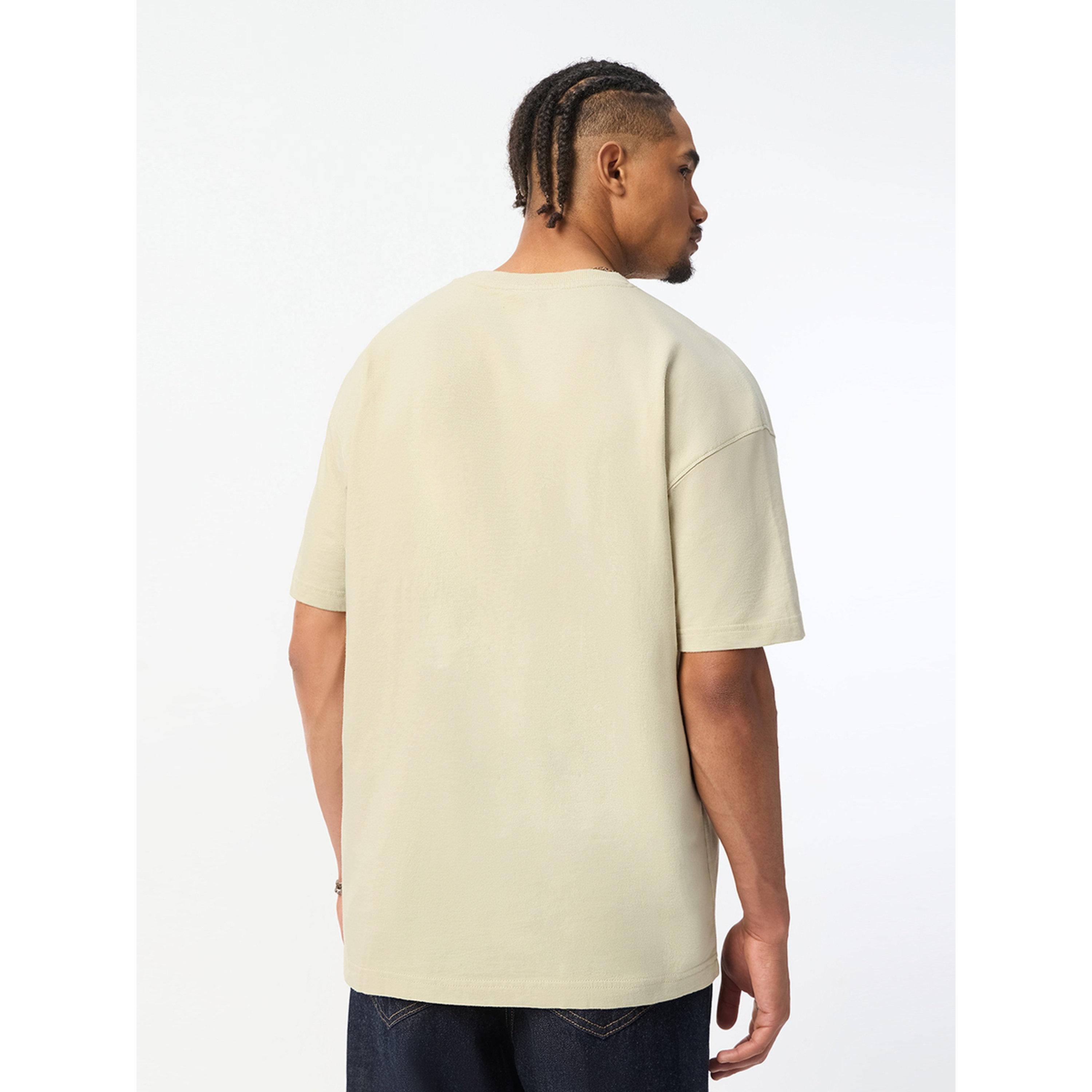 The Souled Store X Styli Men Beige Paw Patch Oversized T-Shirt-men-clothing-tshirtsandpolos-tshirts-image-4