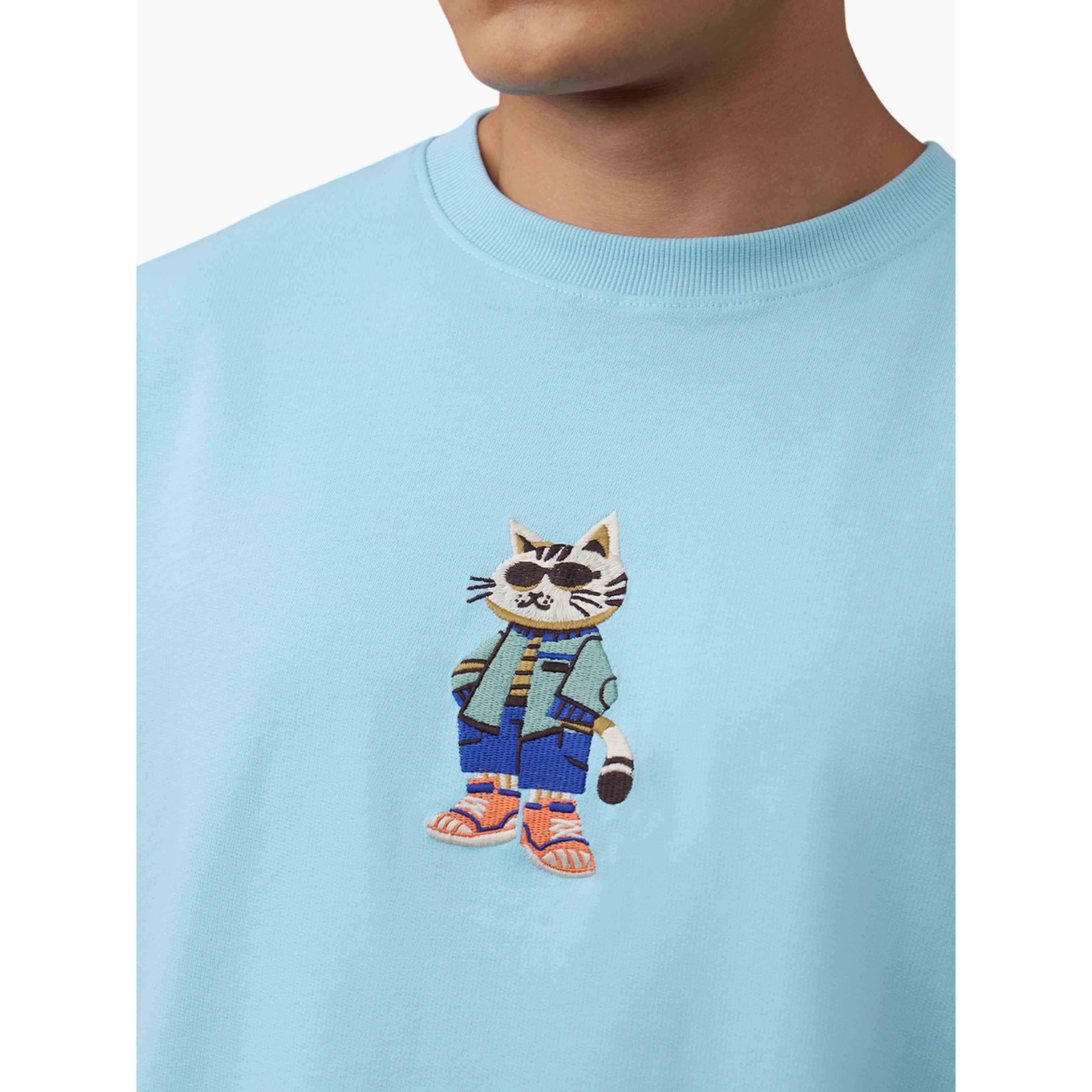 The Souled Store X Styli Men Blue Crew Neck Oversized T-Shirt-men-clothing-tshirtsandpolos-tshirts-image-6