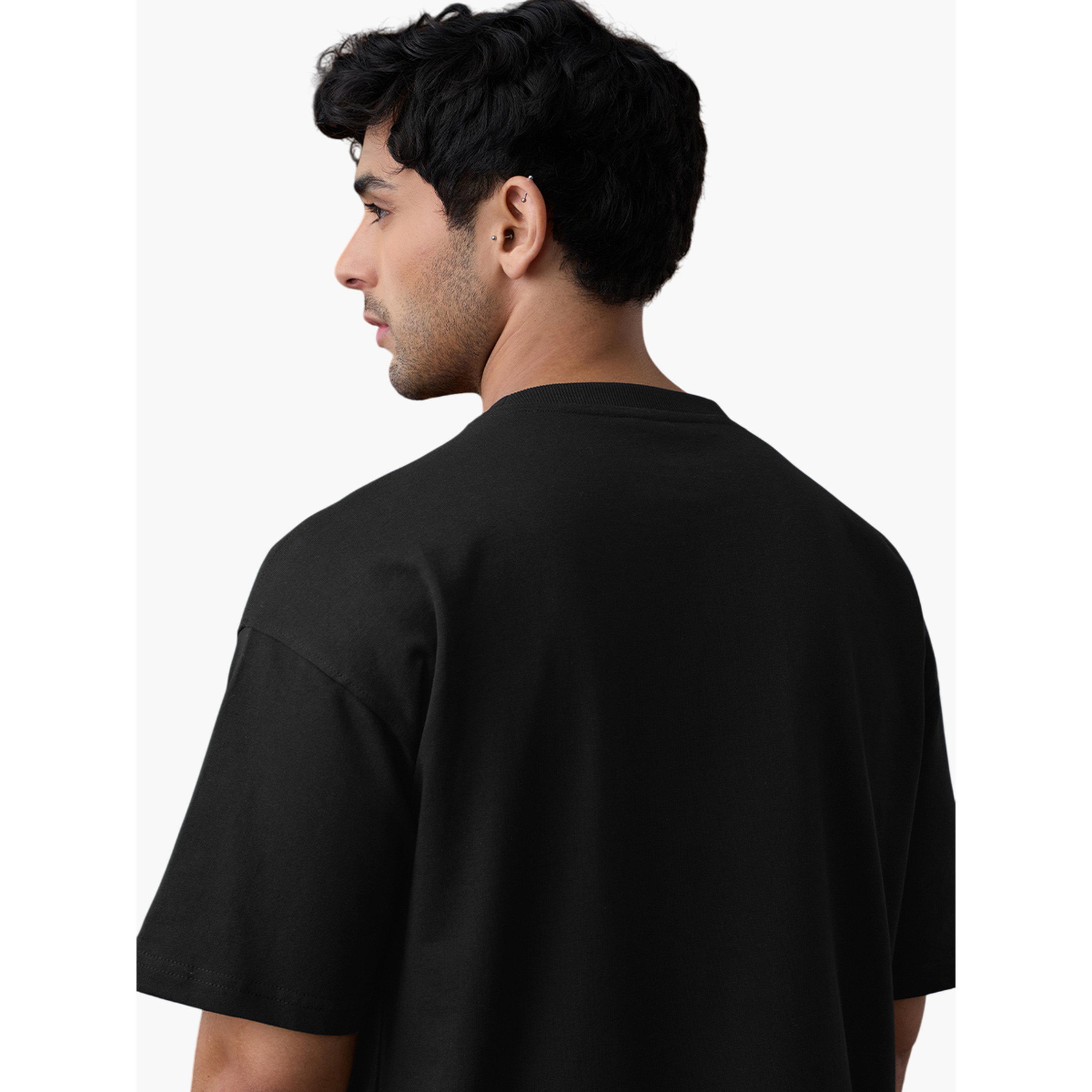 The Souled Store X Styli Men Black Crew Neck Oversized T-Shirt-men-clothing-tshirtsandpolos-tshirts-image-3