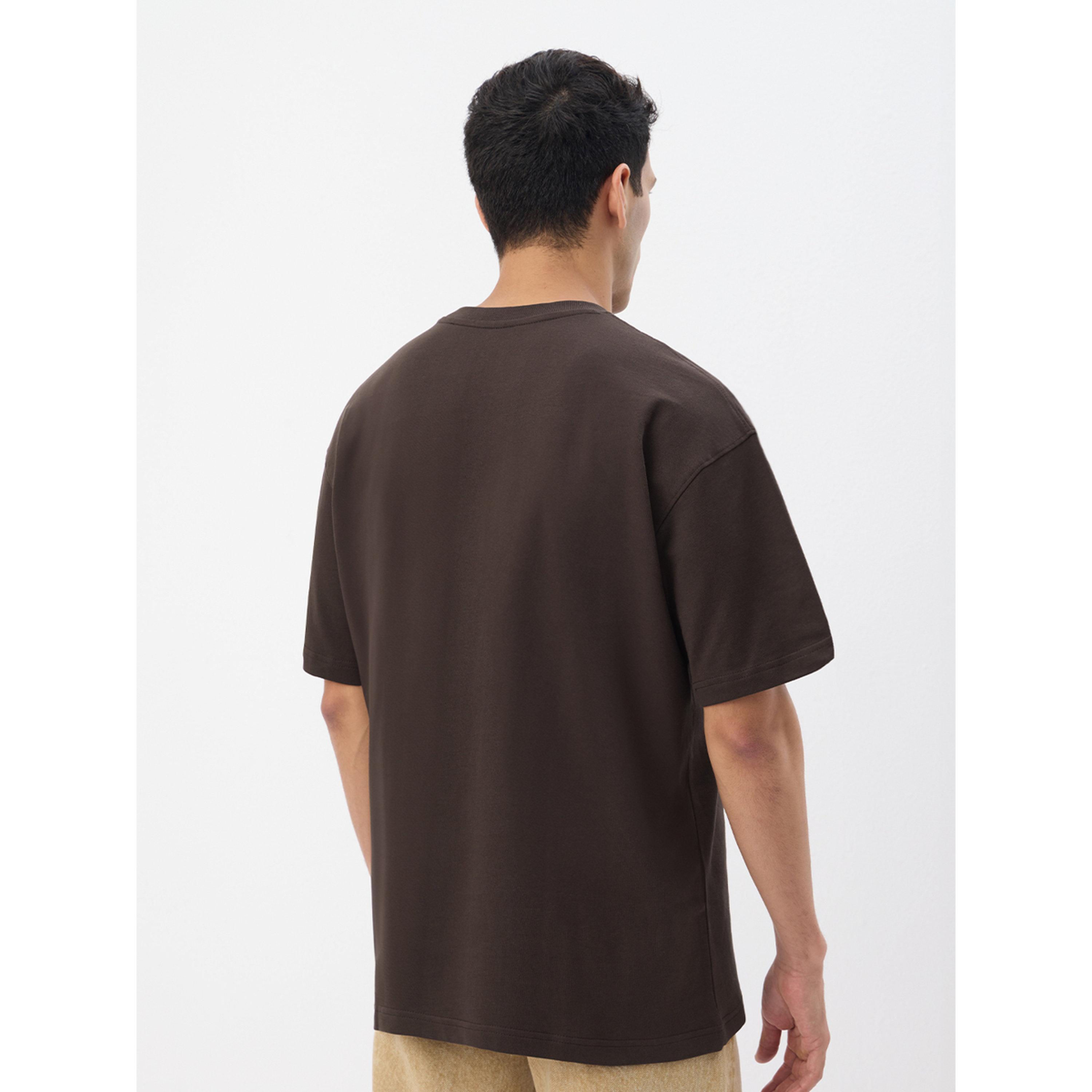 The Souled Store X Styli Men Brown Turtle Detail Oversized T-Shirt-men-clothing-tshirtsandpolos-tshirts-image-3