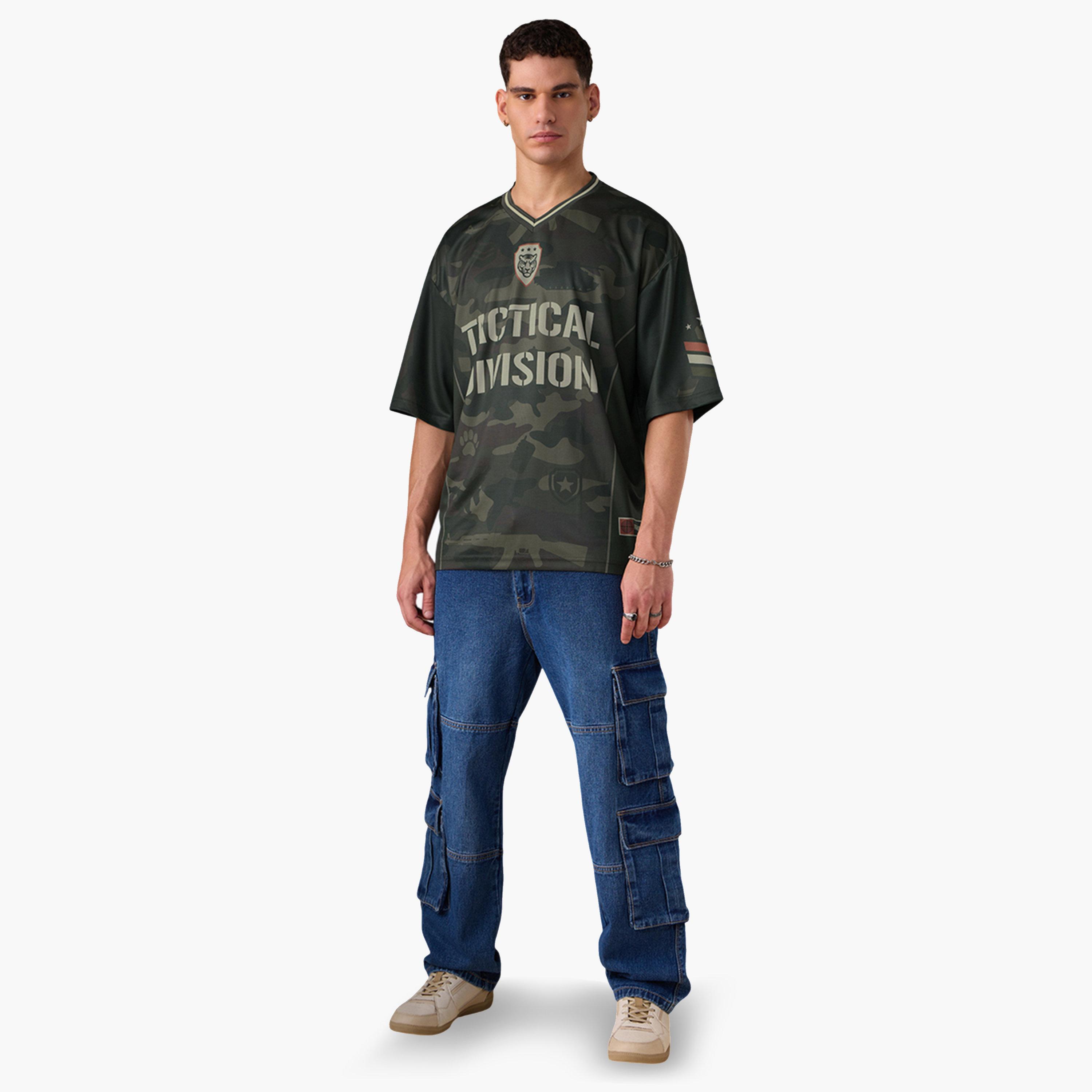 تيشيرت جيرسيه قصة واسعة بنمط مموه للرجال-men-clothing-tshirtsandpolos-tshirts-image-2
