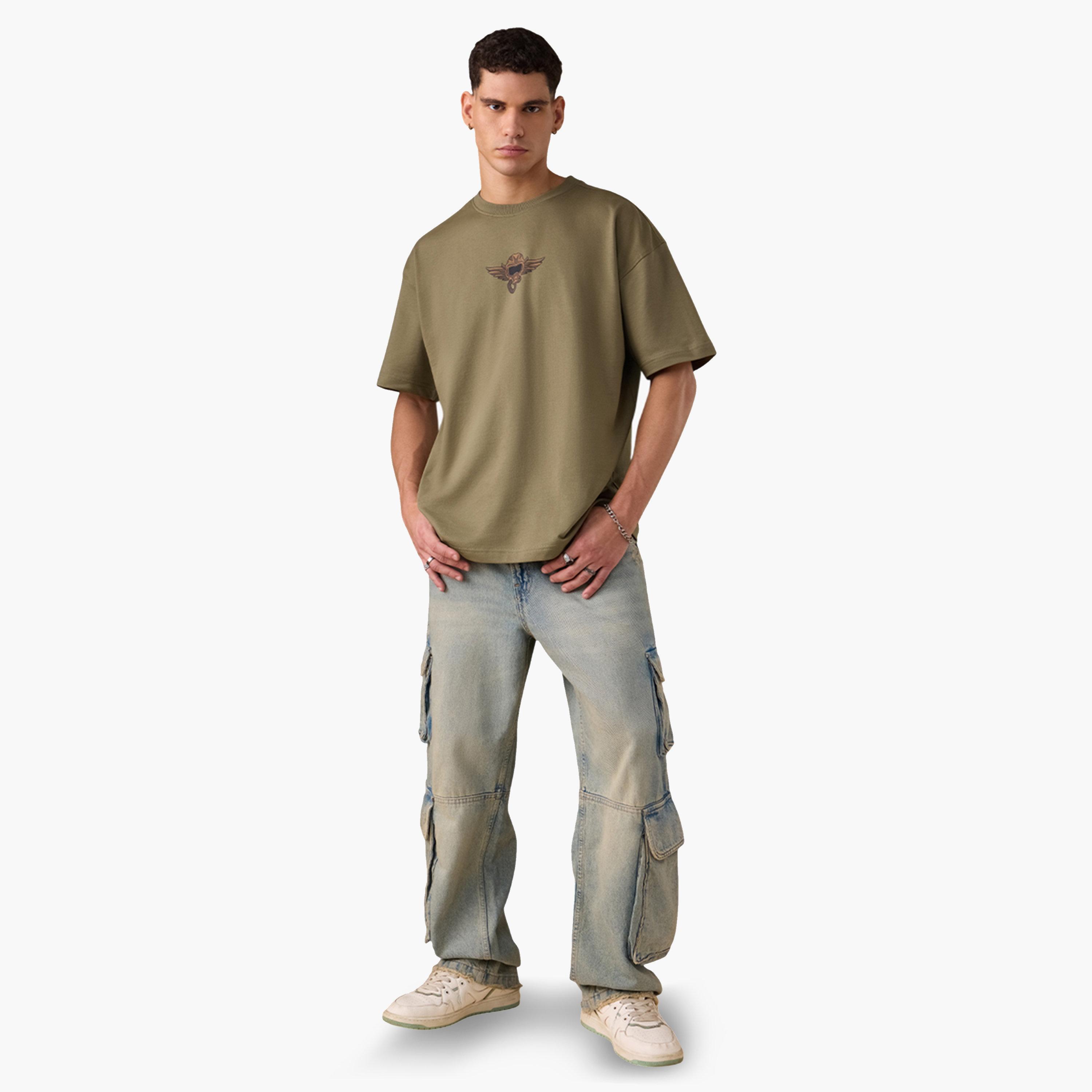 The Souled Store X Styli Men Green Graphic Oversized T-Shirt-men-clothing-tshirtsandpolos-tshirts-image-2