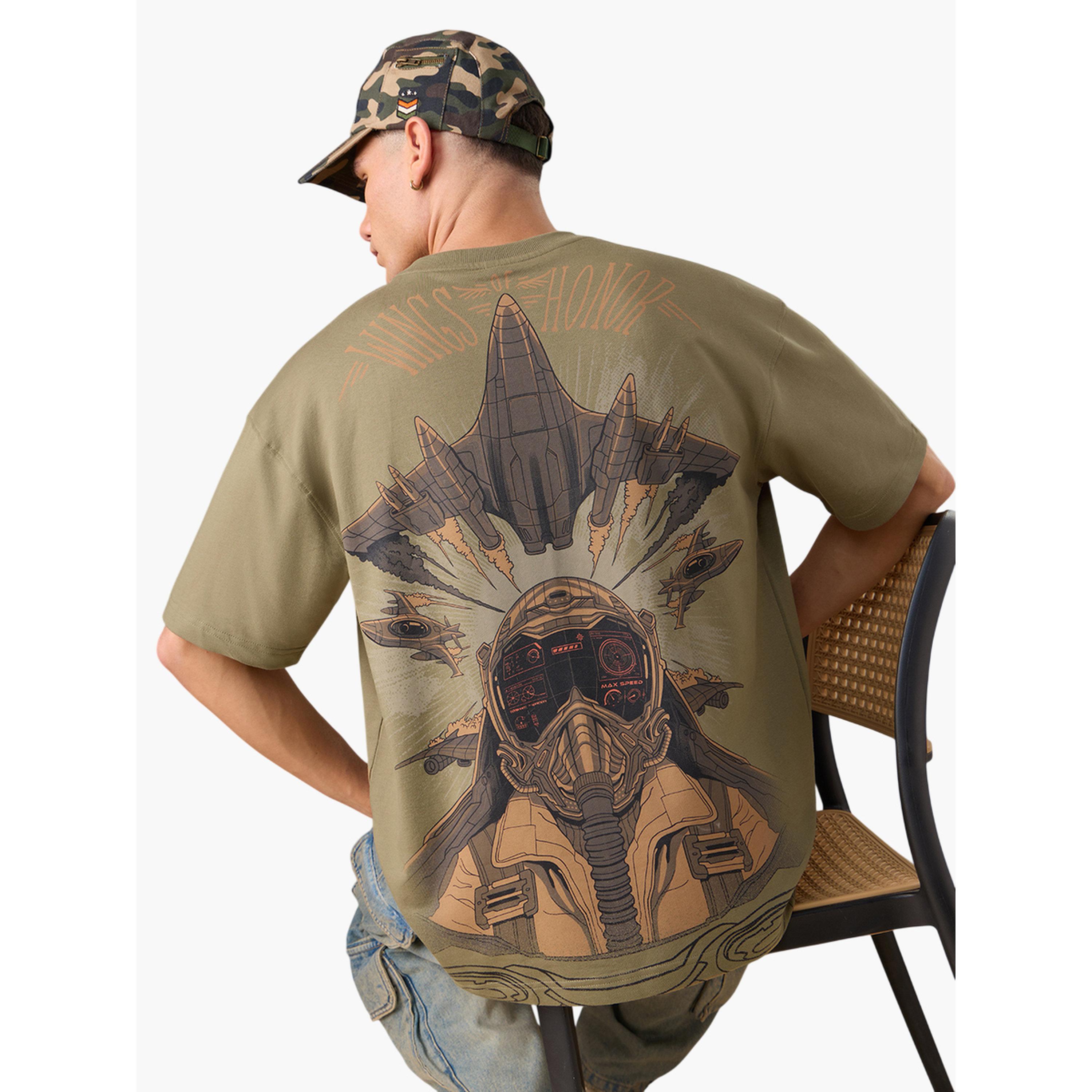 The Souled Store X Styli Men Green Graphic Oversized T-Shirt-men-clothing-tshirtsandpolos-tshirts-image-3