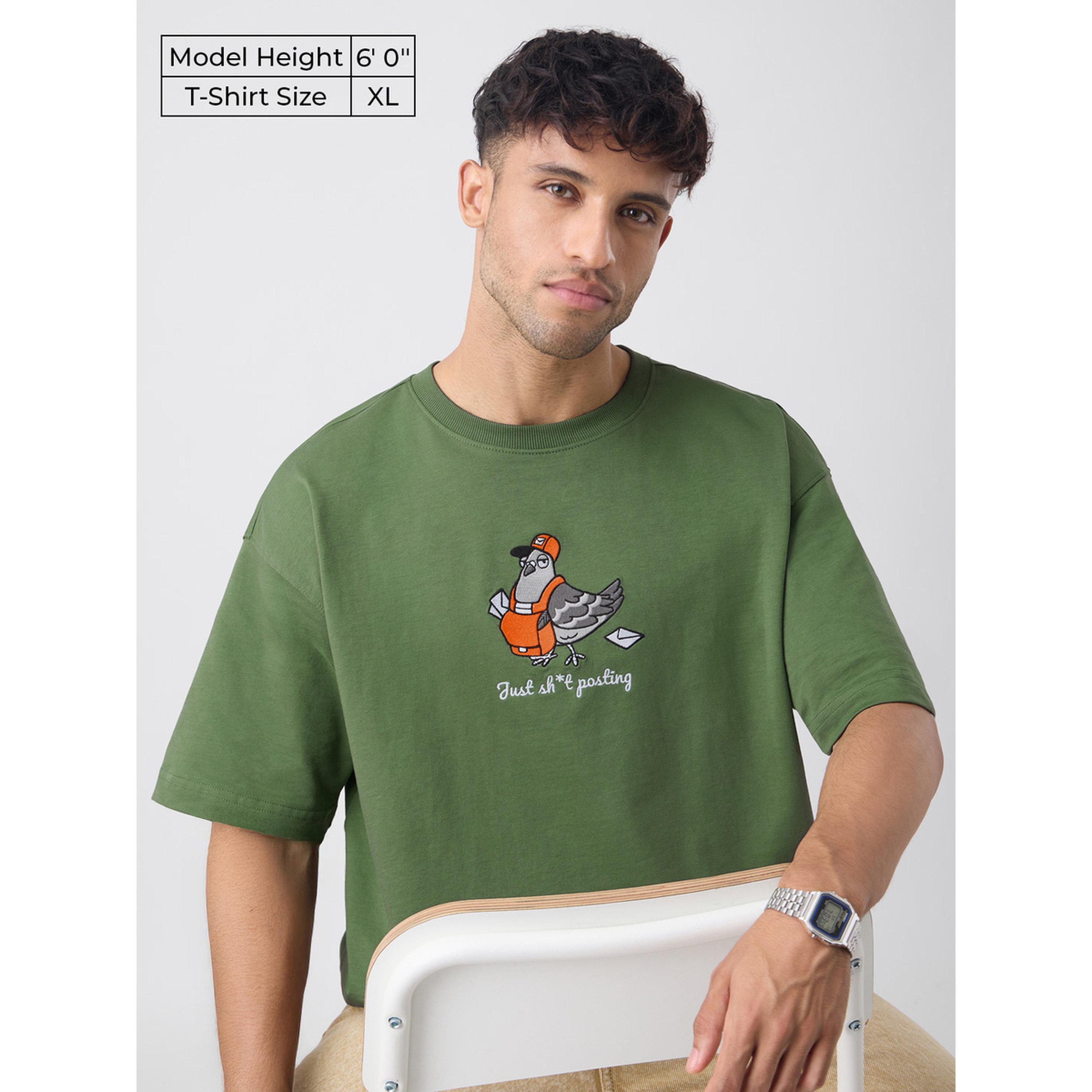 The Souled Store X Styli Green Embroidered Oversized T-Shirt-men-clothing-tshirtsandpolos-tshirts-image-3