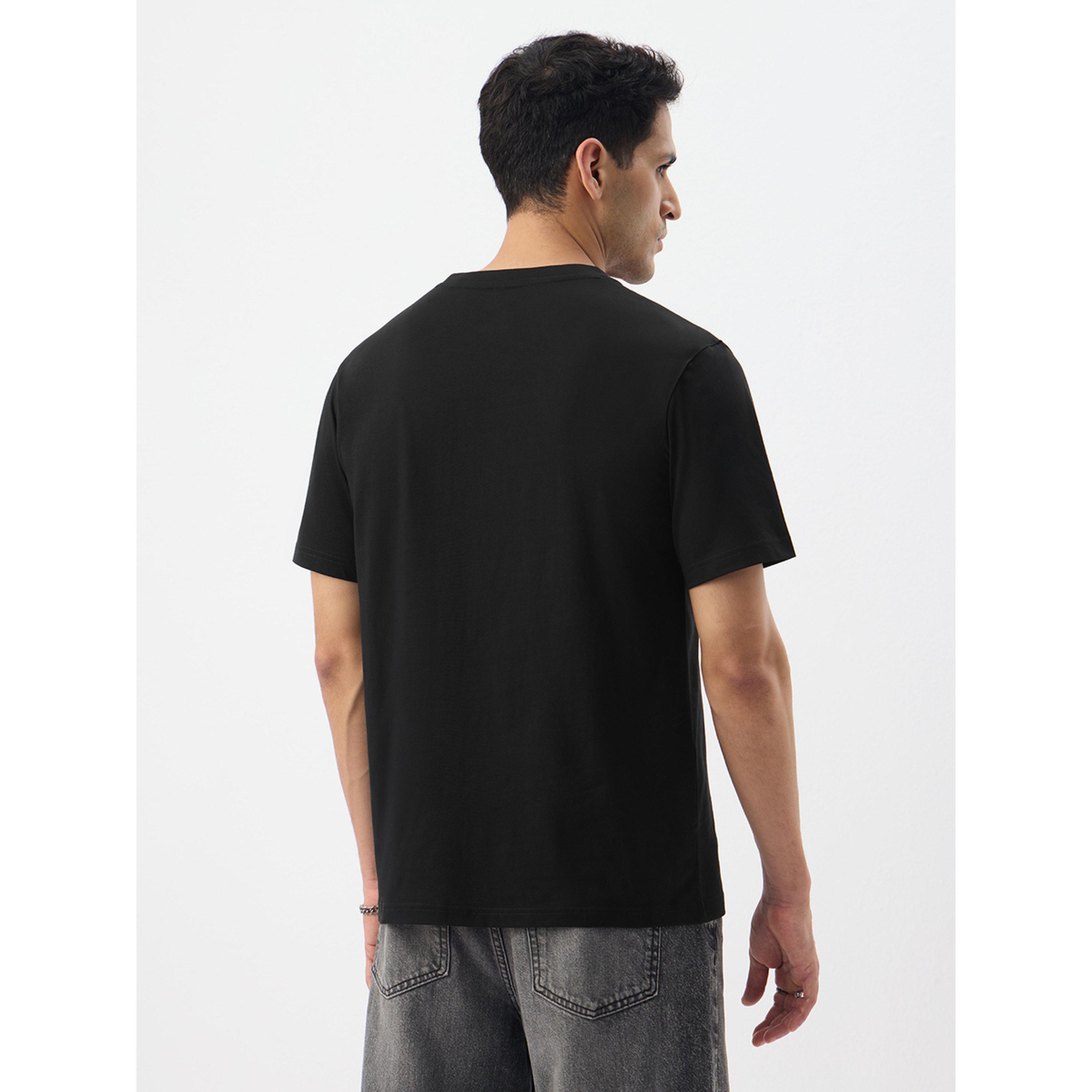 The Souled Store X Styli Men Black Relaxed Fit Crew Neck T-Shirt-men-clothing-tshirtsandpolos-tshirts-image-4
