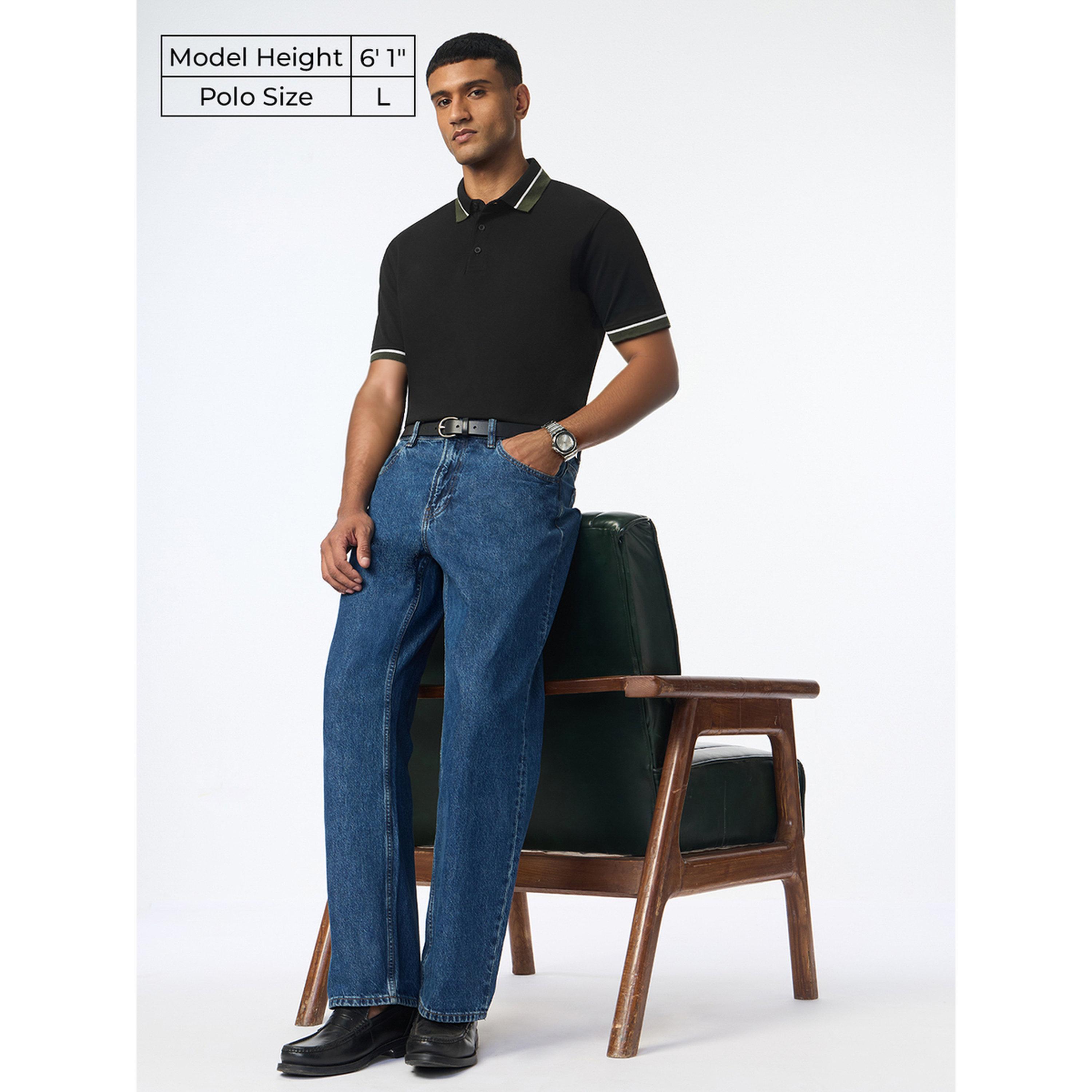 قميص بولو قطن بيكيه بحواف متباينة-men-clothing-tshirtsandpolos-polos-image-2