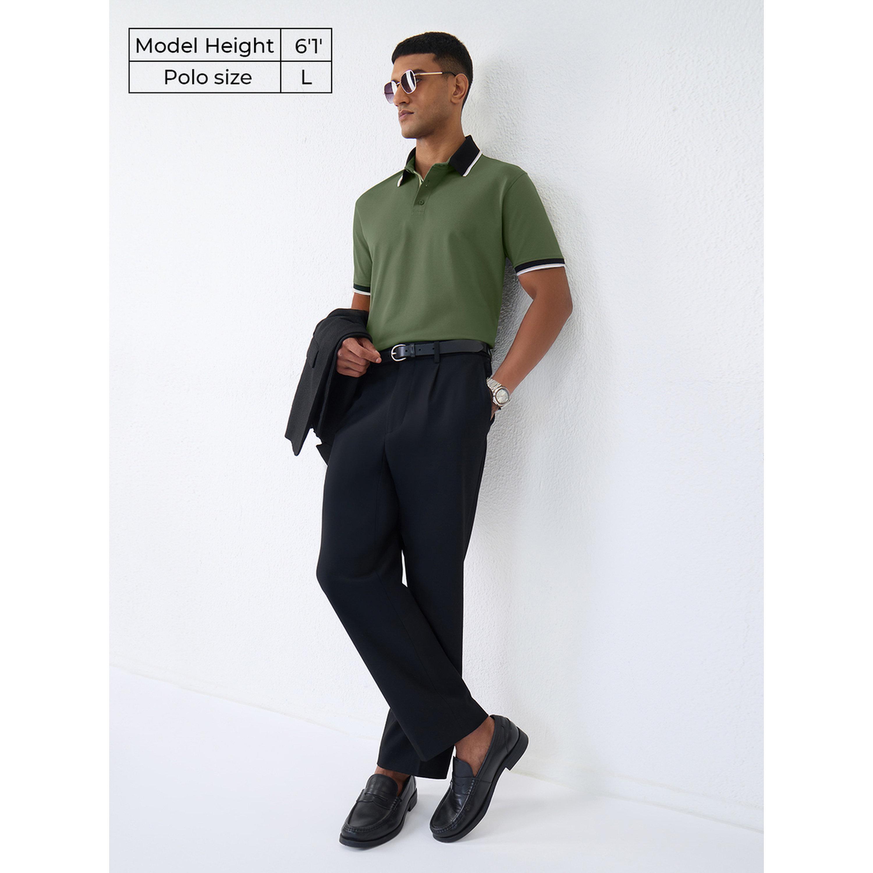 قميص بولو قطن بيكيه بحواف متباينة-men-clothing-tshirtsandpolos-polos-image-2