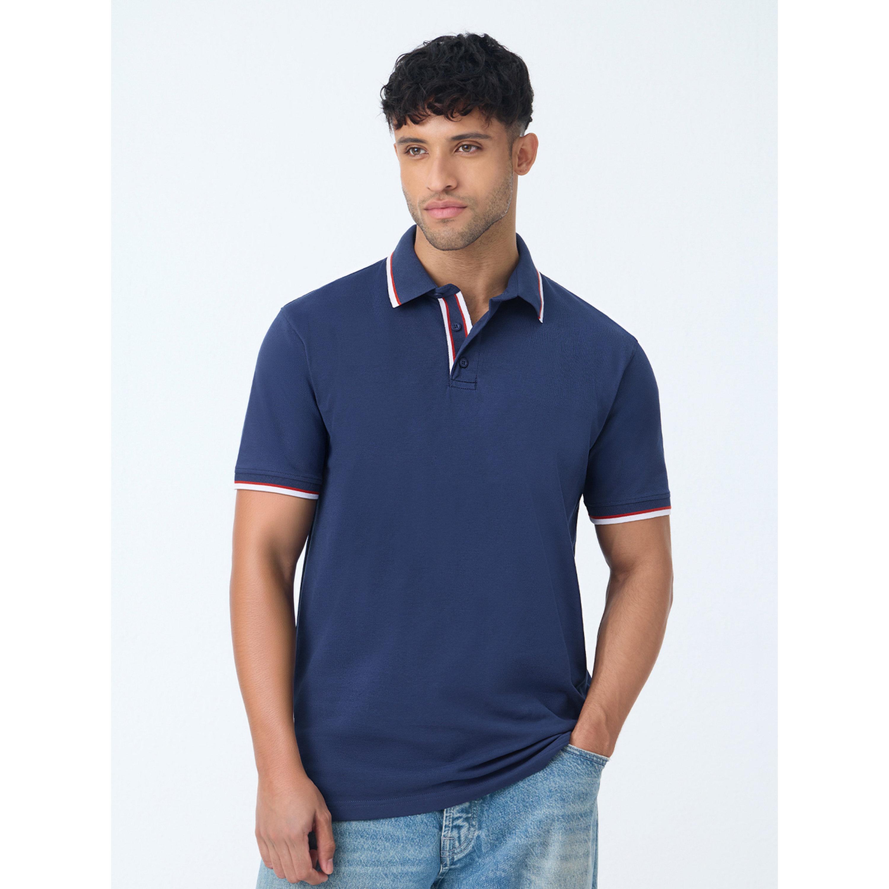 قميص بولو قطن بحواف مربعات-men-clothing-tshirtsandpolos-polos-image-1