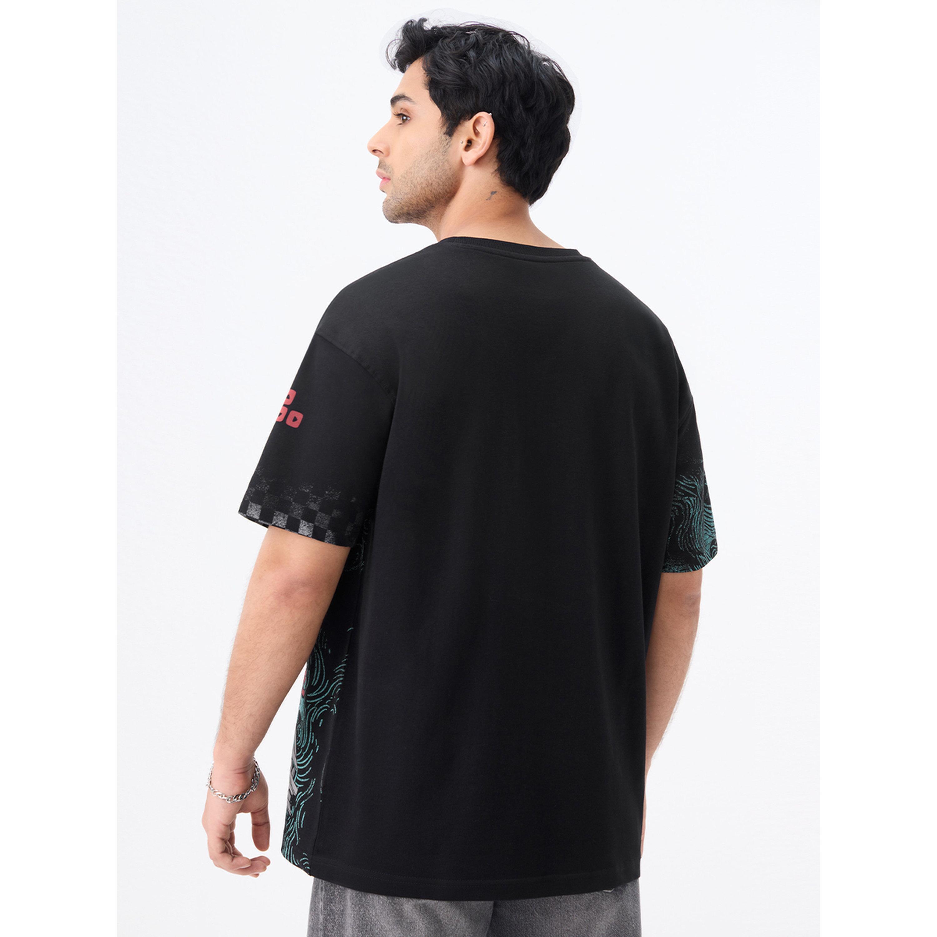 The Souled Store X Styli Men Black Graphic Print Oversized T-Shirt-men-clothing-tshirtsandpolos-tshirts-image-3