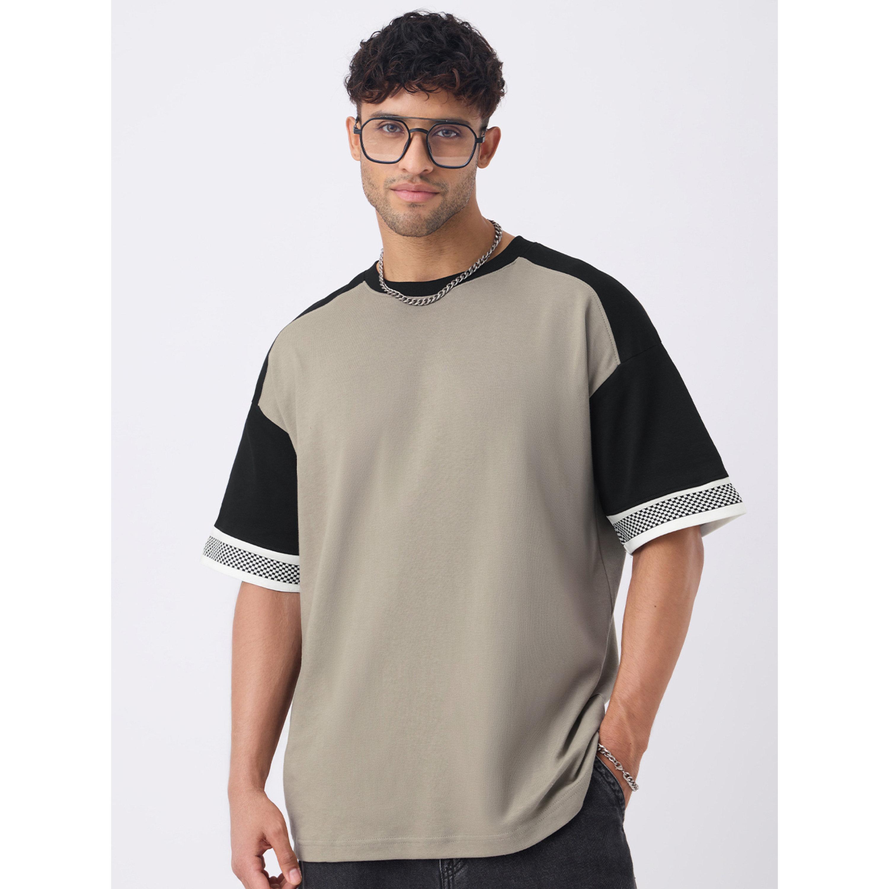 The Souled Store X Styli Grey Oversized Round Neck Cotton T-Shirt-men-clothing-tshirtsandpolos-tshirts-image-1