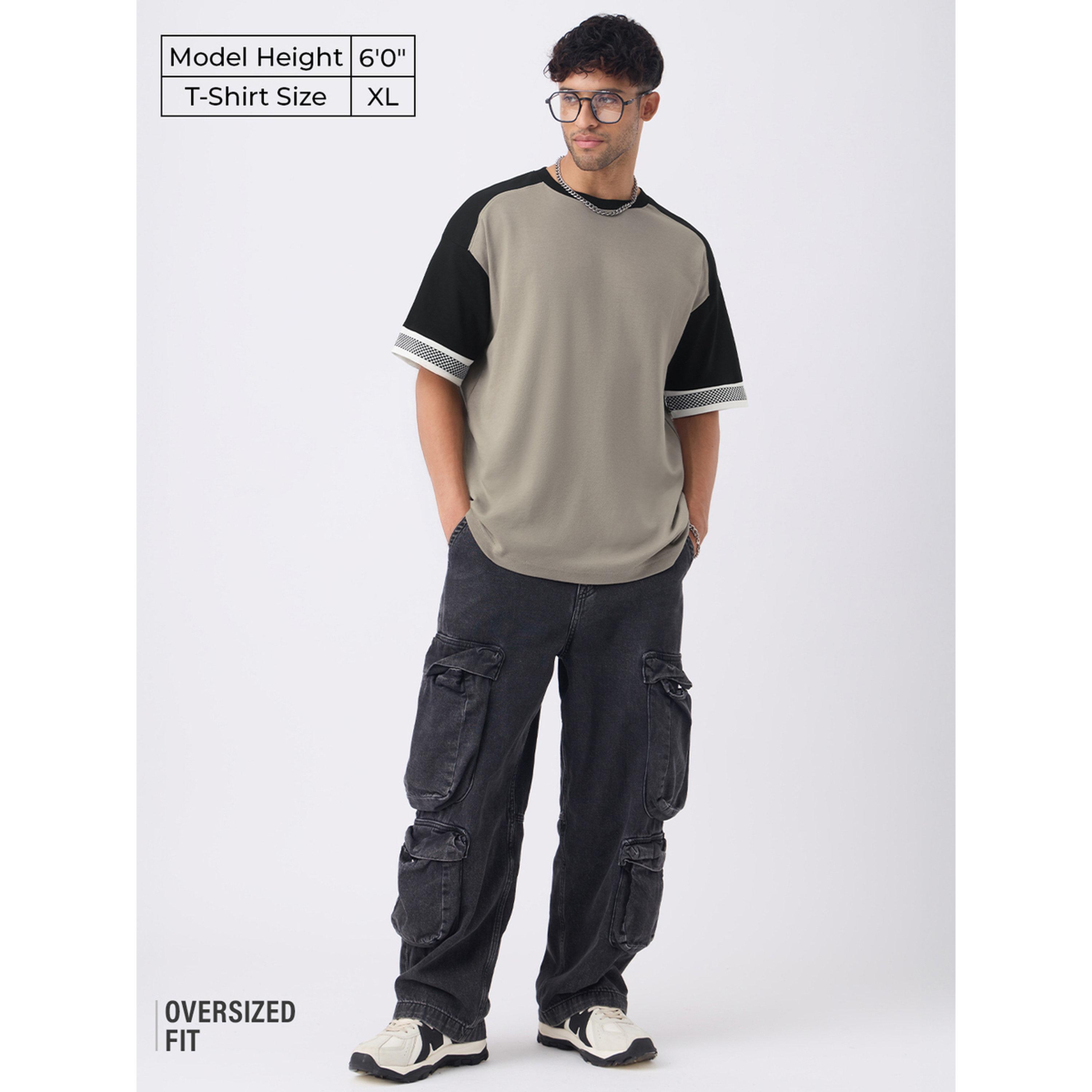 The Souled Store X Styli Grey Oversized Round Neck Cotton T-Shirt-men-clothing-tshirtsandpolos-tshirts-image-2