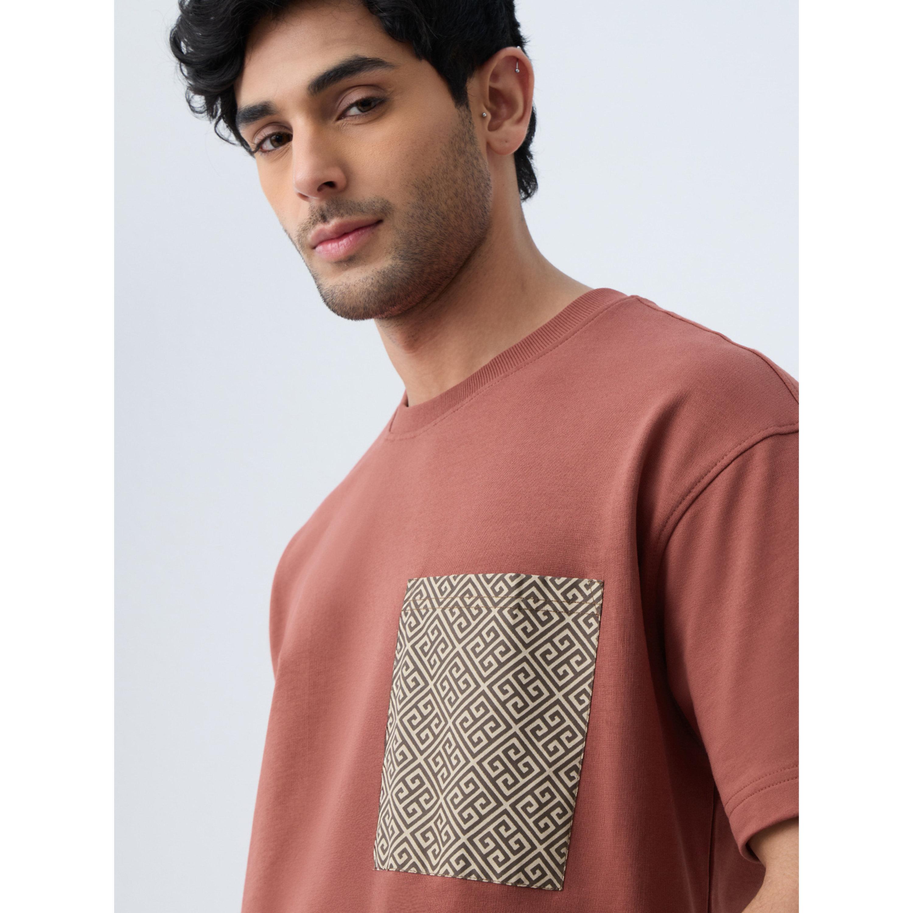 The Souled Store X Styli Men Rust Printed Pocket Oversized T-Shirt-men-clothing-tshirtsandpolos-tshirts-image-5