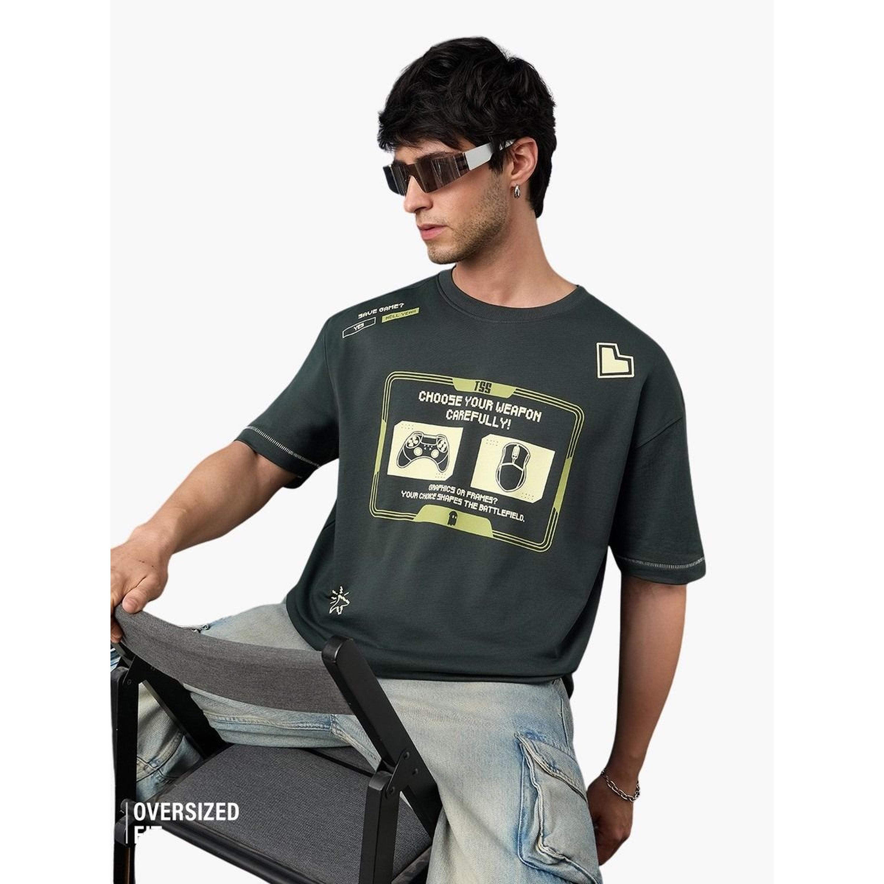 The Souled Store X Styli Green Graphic Print Cotton Oversized T-Shirt-men-clothing-tshirtsandpolos-tshirts-image-3