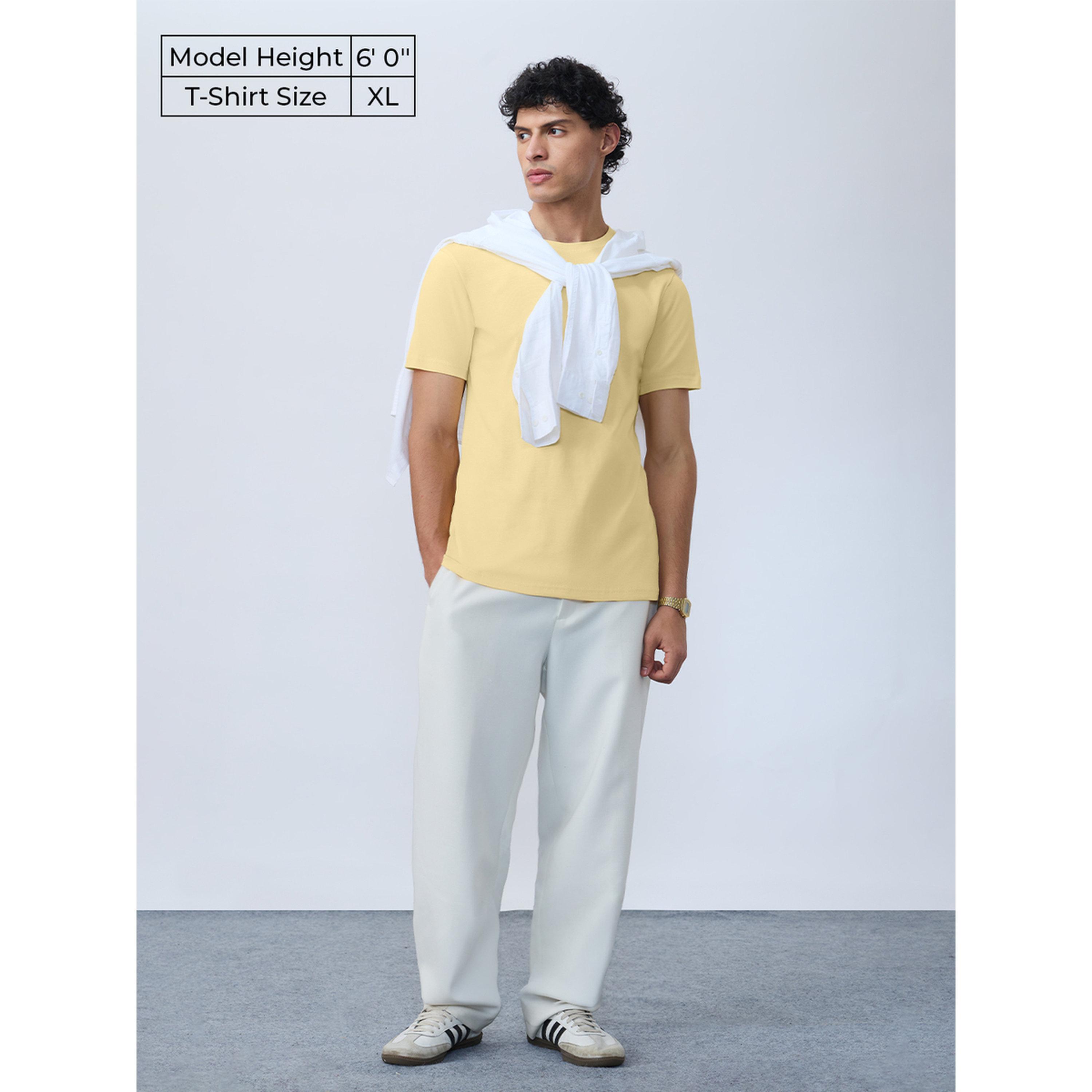 The Souled Store X Styli Men Yellow Supima Cotton T-Shirt-men-clothing-tshirtsandpolos-tshirts-image-2
