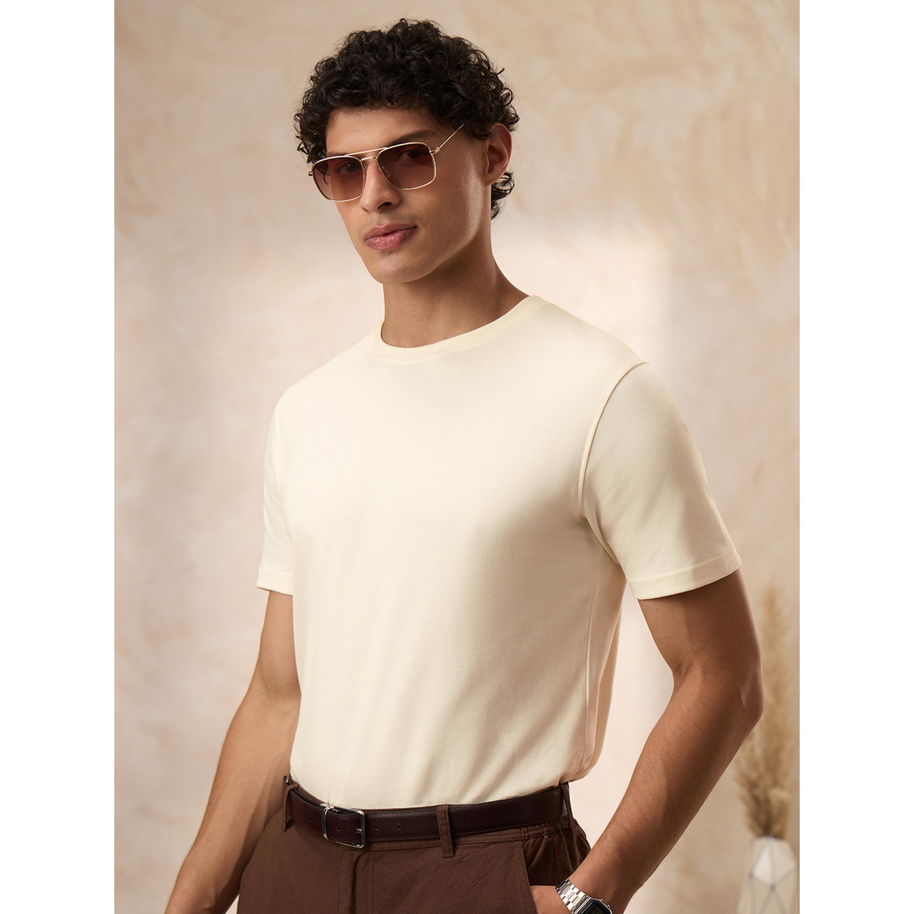 The Souled Store X Styli Men Off-White Supima Cotton T-Shirt-men-clothing-tshirtsandpolos-tshirts-image-1