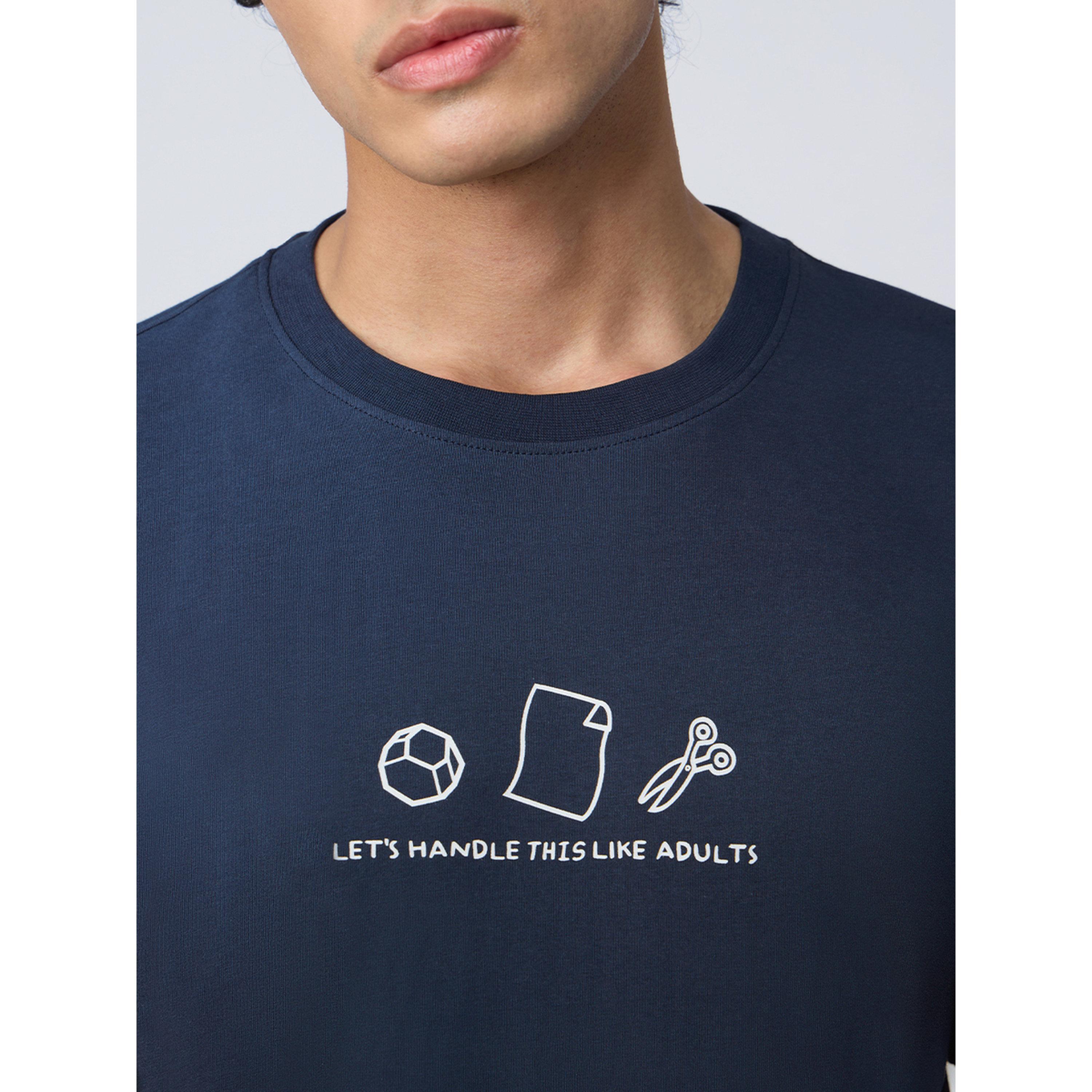 The Souled Store X Styli Men Navy Blue Relaxed Fit T-Shirt-men-clothing-tshirtsandpolos-tshirts-image-4