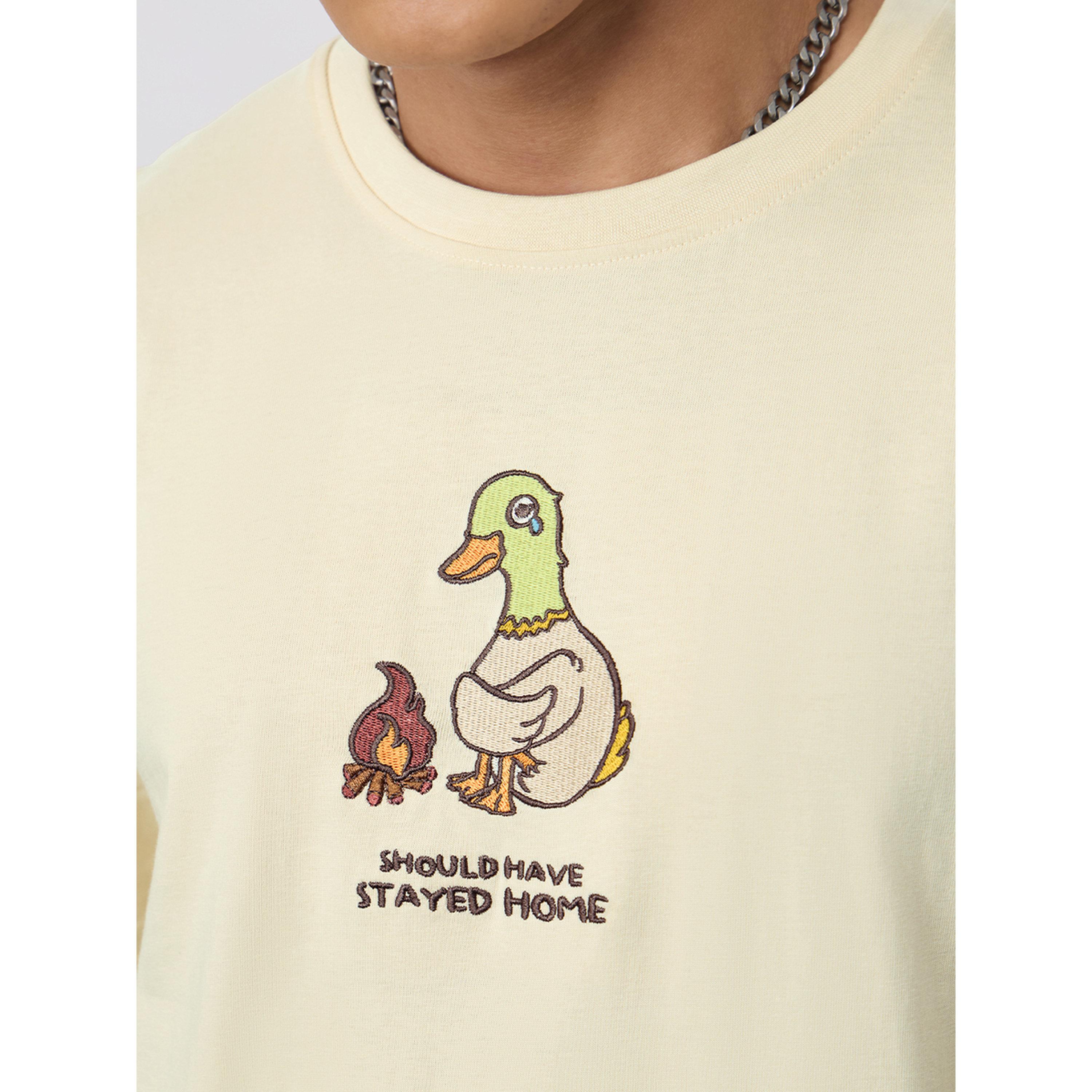 The Souled Store X Styli Men Cream Embroidered Relaxed Fit T-Shirt-men-clothing-tshirtsandpolos-tshirts-image-4