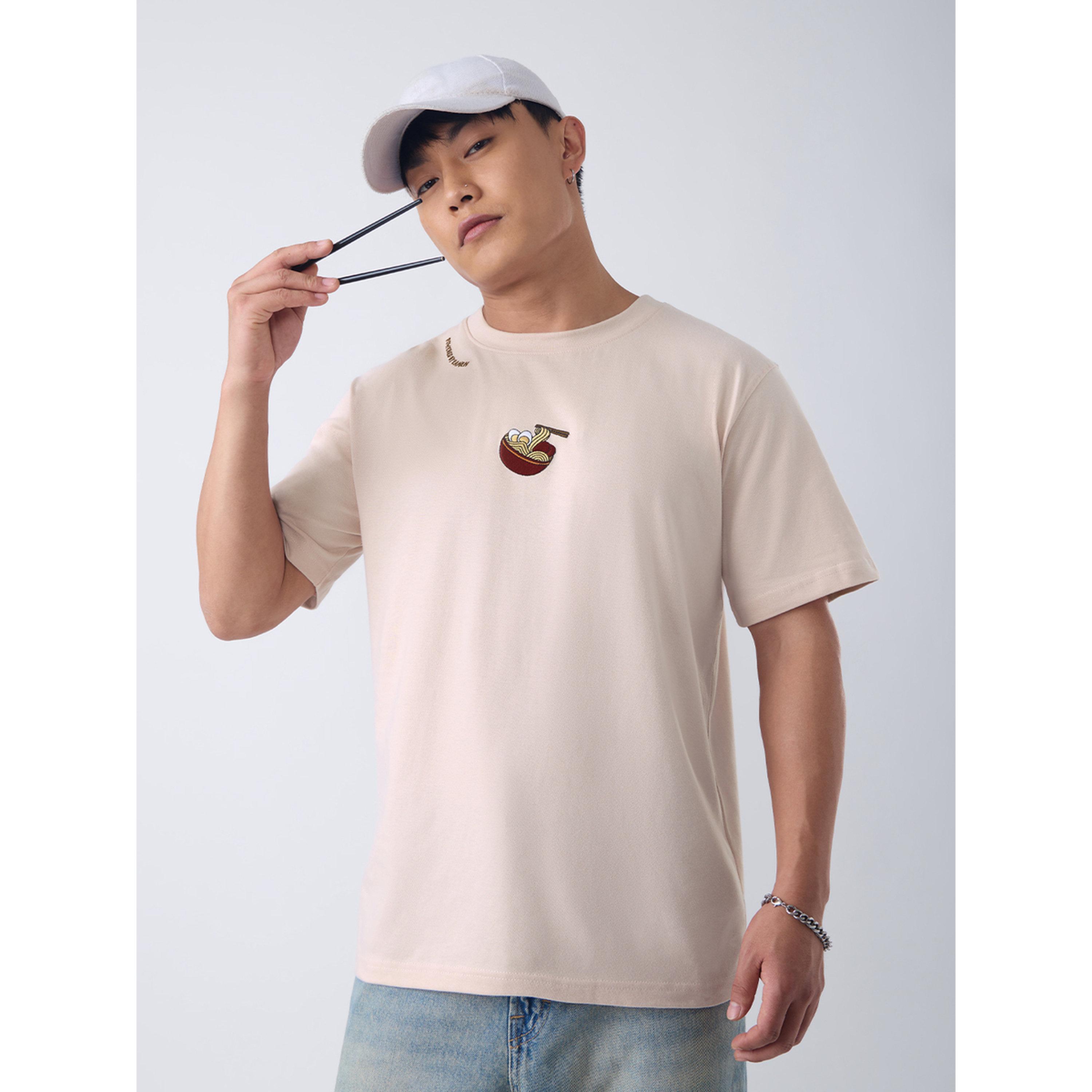 The Souled Store X Styli Men Beige Ramen Relaxed Fit T-Shirt-men-clothing-tshirtsandpolos-tshirts-image-1