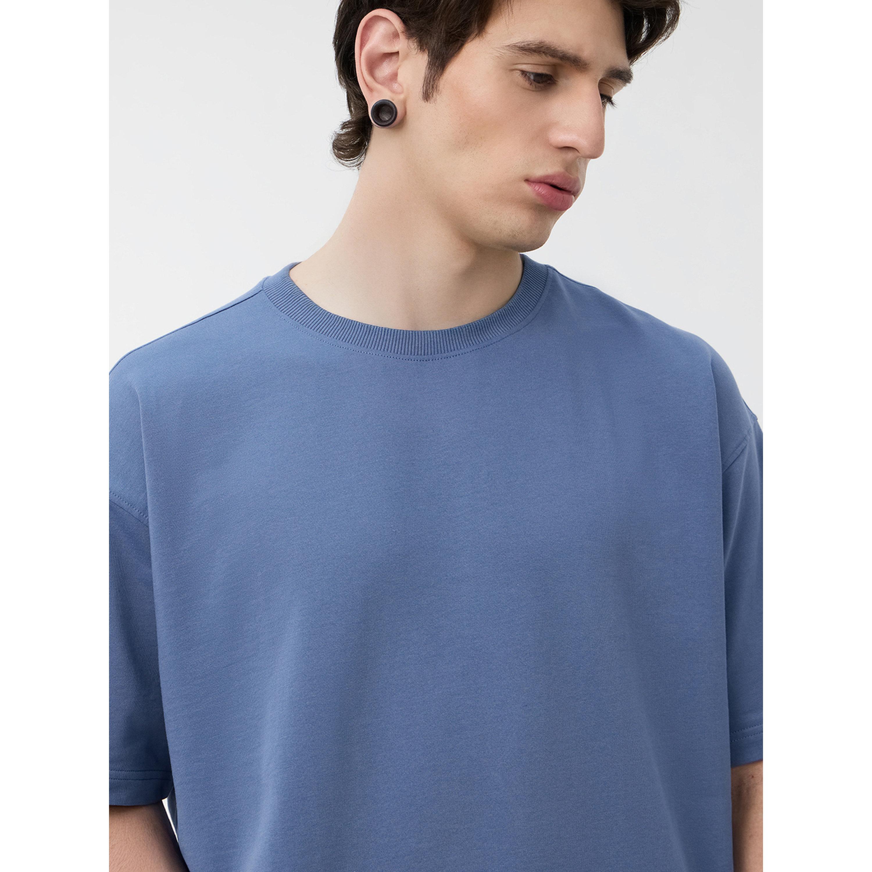 The Souled Store X Styli Blue Oversized Cotton T-Shirt-men-clothing-tshirtsandpolos-tshirts-image-6