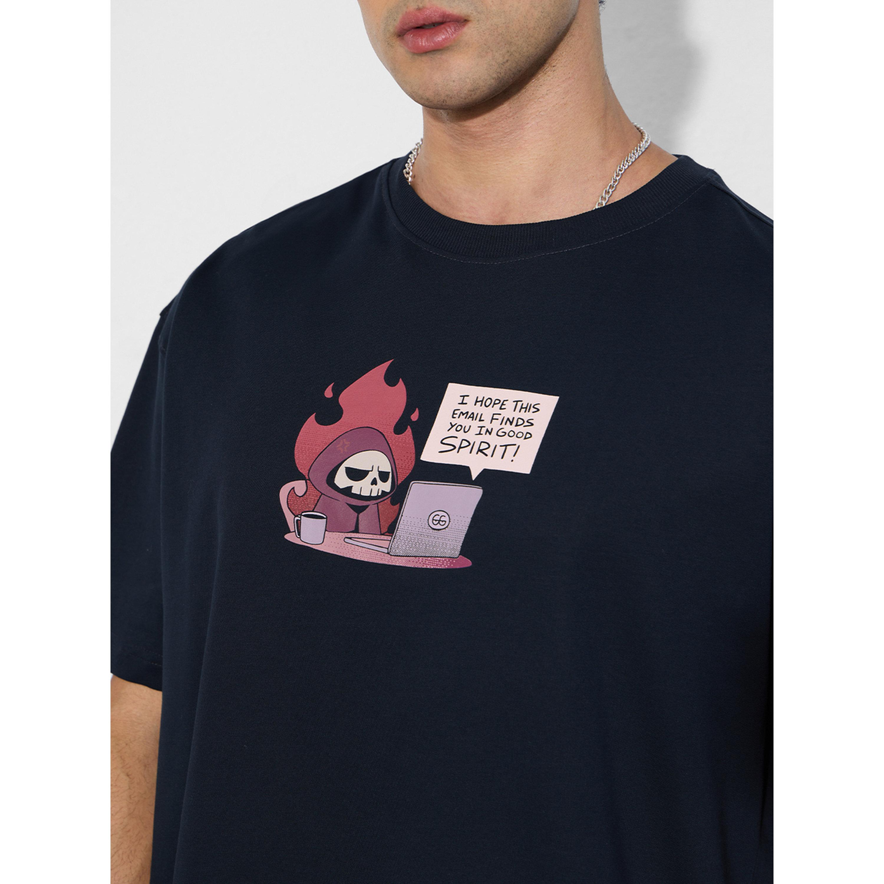 The Souled Store X Styli Men Navy Oversized Ghost Writer T-Shirt-men-clothing-tshirtsandpolos-tshirts-image-6