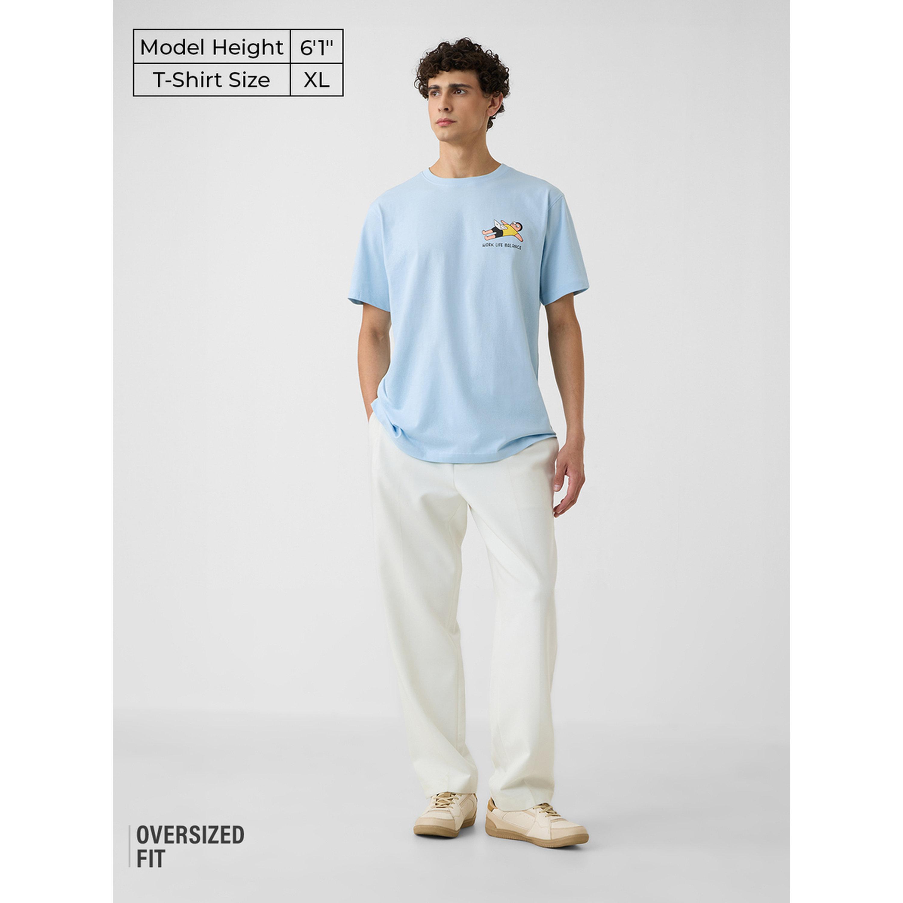 The Souled Store X Styli Men Blue Printed Oversized T-Shirt-men-clothing-tshirtsandpolos-tshirts-image-2