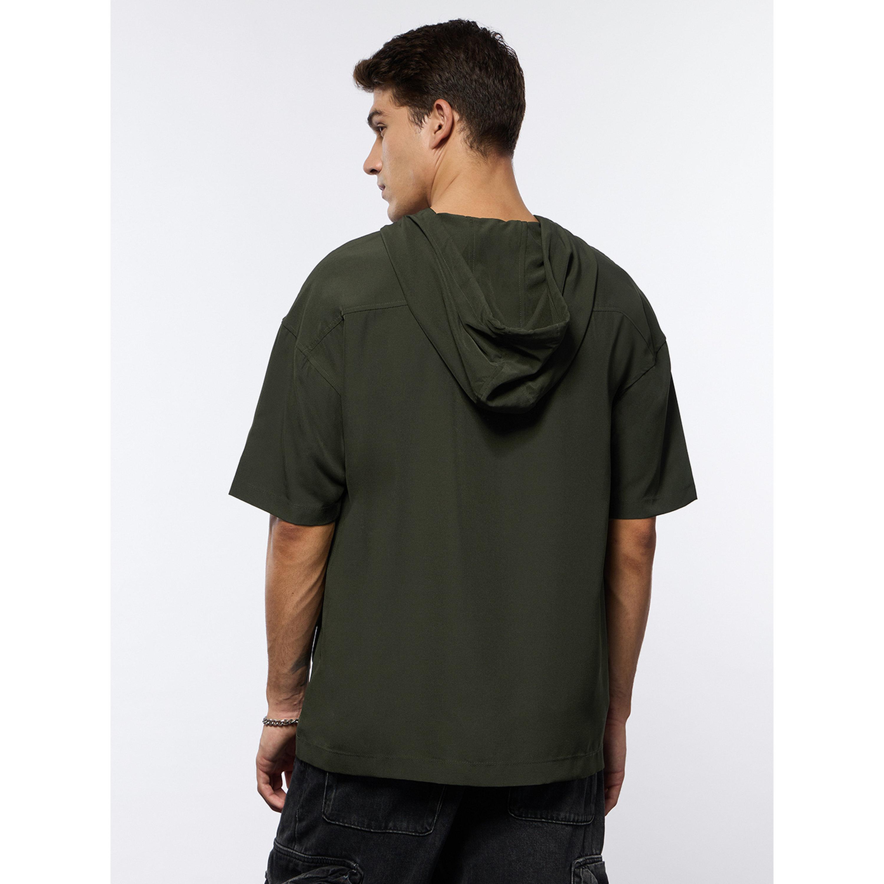 The Souled Store X Styli Olive Oversized Cotton Hooded T-Shirt-men-clothing-tshirtsandpolos-tshirts-image-3