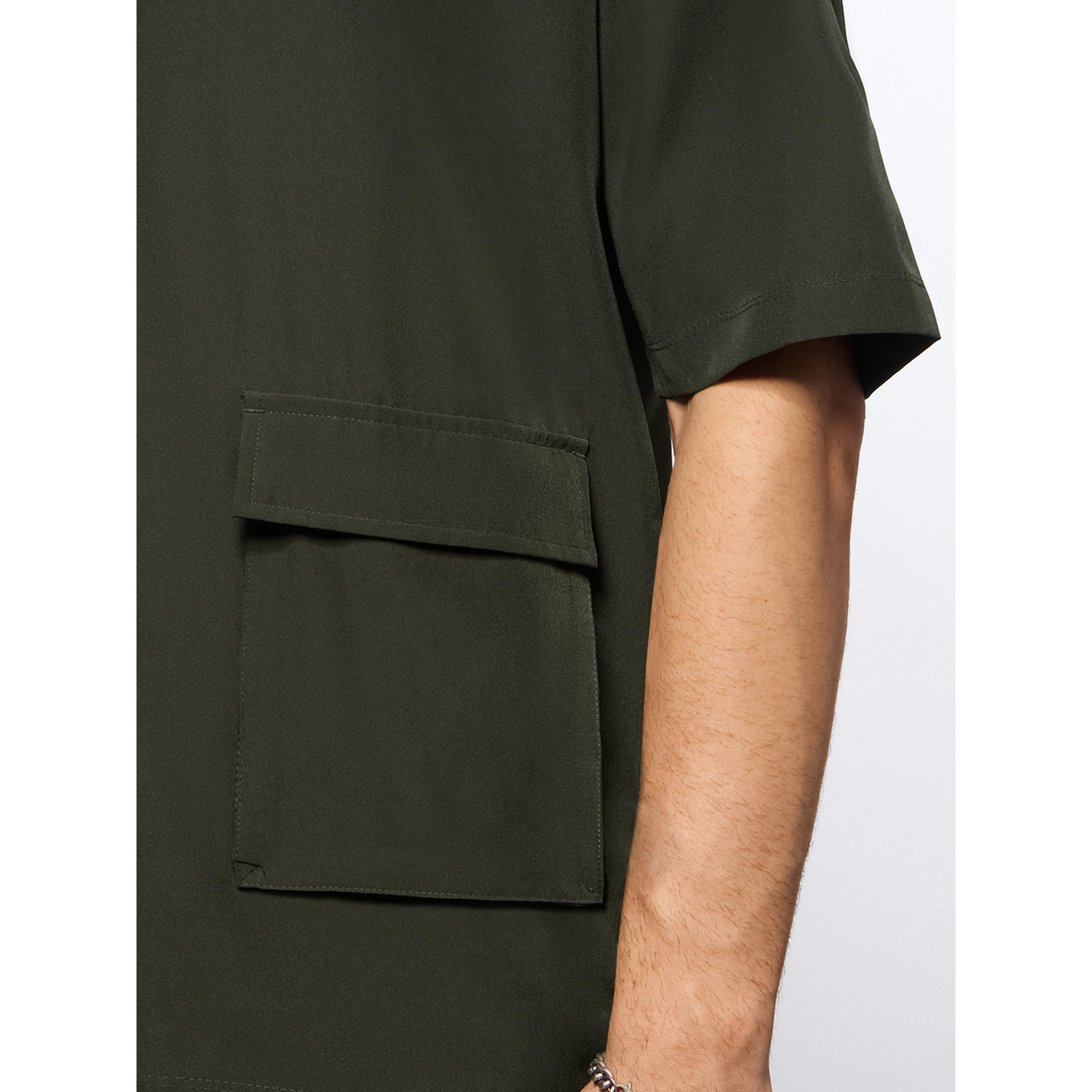 The Souled Store X Styli Olive Oversized Cotton Hooded T-Shirt-men-clothing-tshirtsandpolos-tshirts-image-5