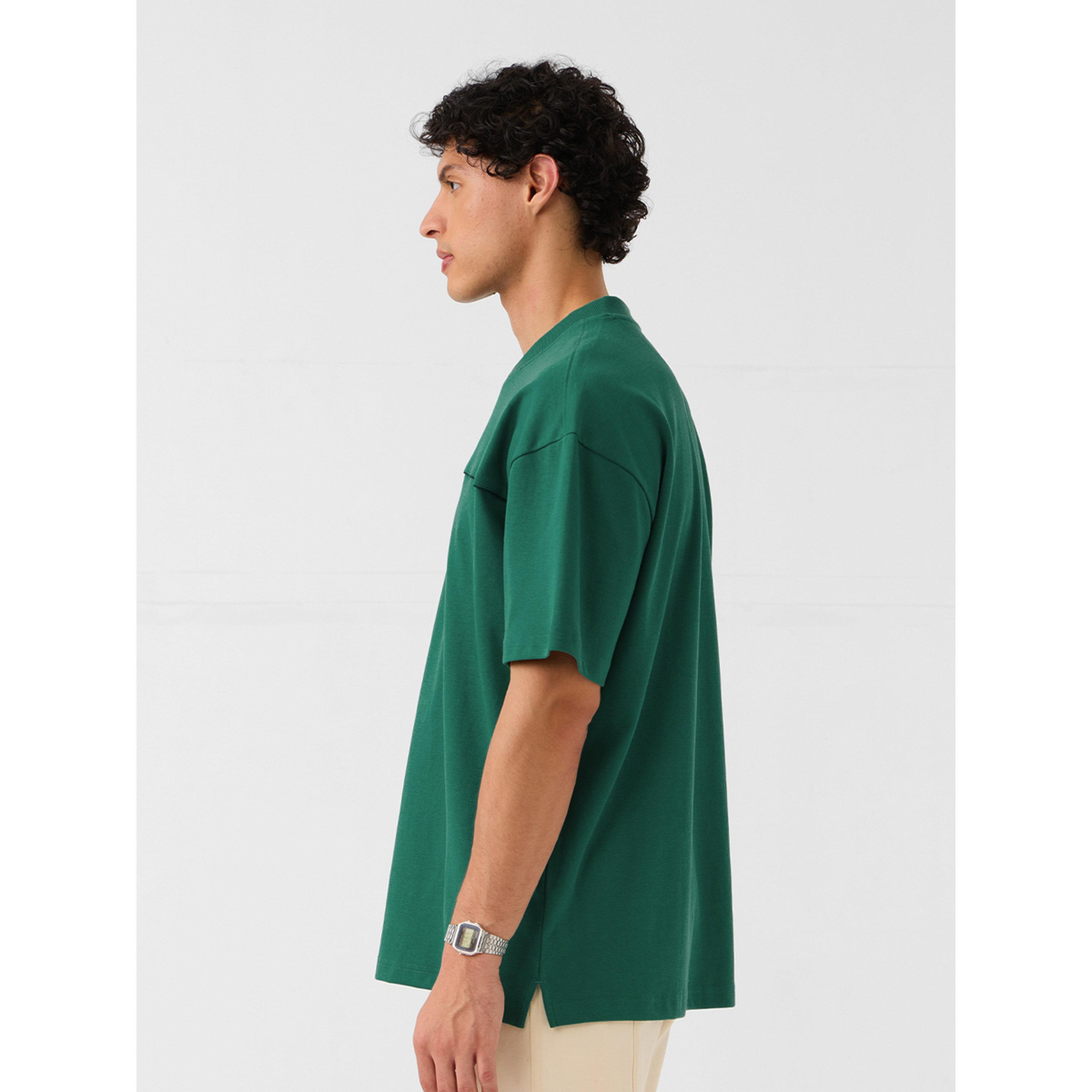 The Souled Store X Styli Green Oversized Cotton V Neck T-Shirt-men-clothing-tshirtsandpolos-tshirts-image-4