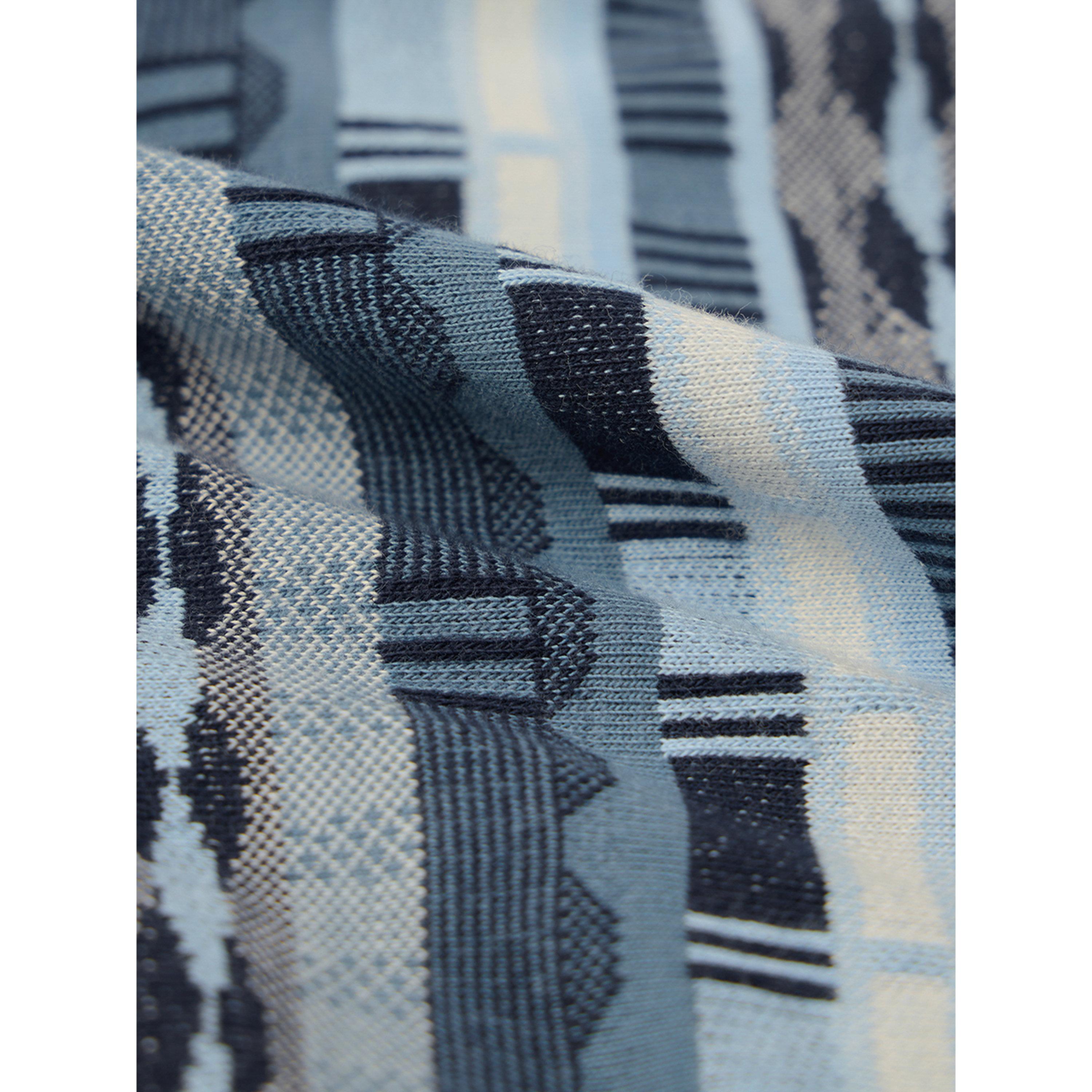 The Souled Store X Styli Blue Jacquard Pattern Knit Polo-men-clothing-tshirtsandpolos-polos-image-4