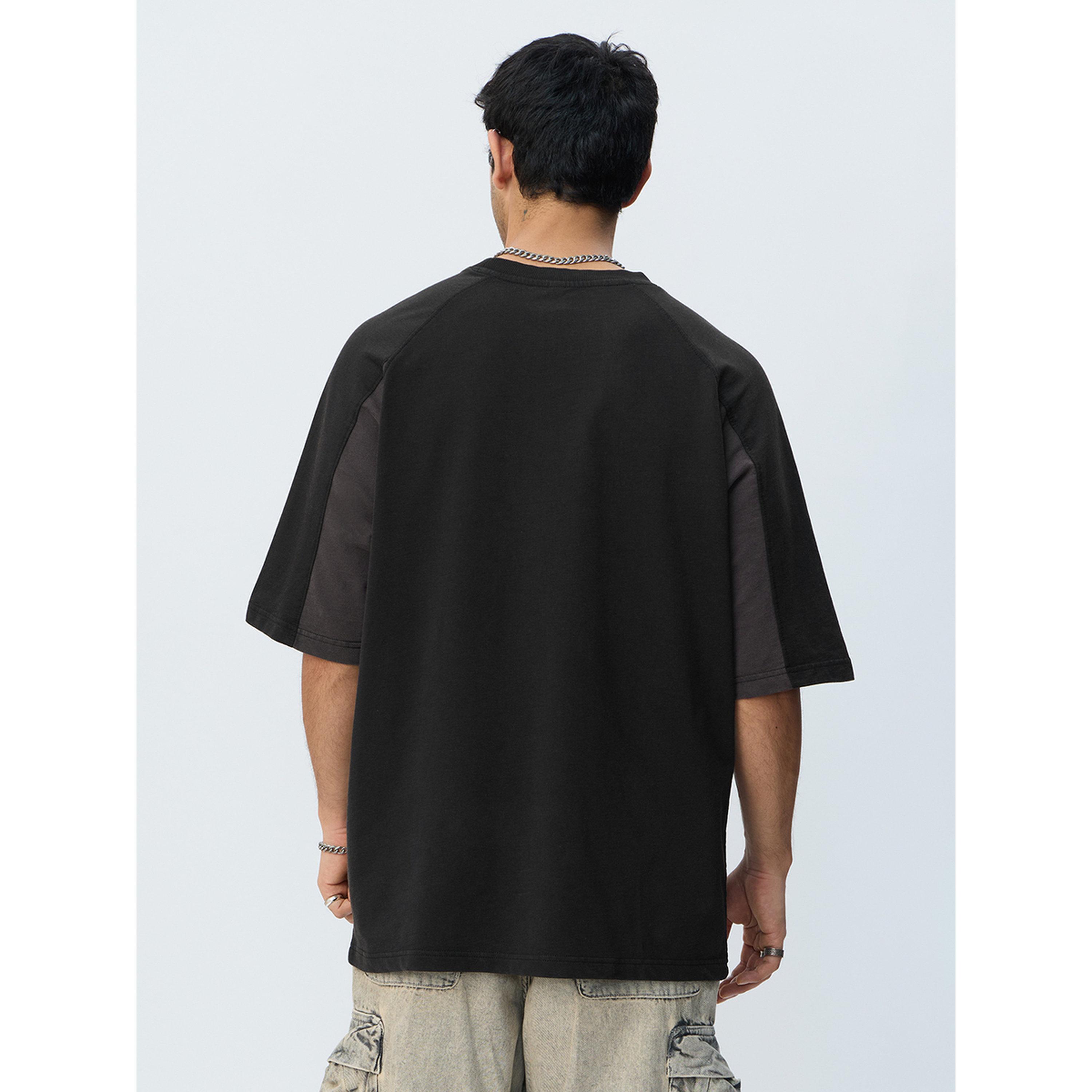 The Souled Store X Styli Black Oversized Raglan Sleeve T-Shirt-men-clothing-tshirtsandpolos-tshirts-image-4