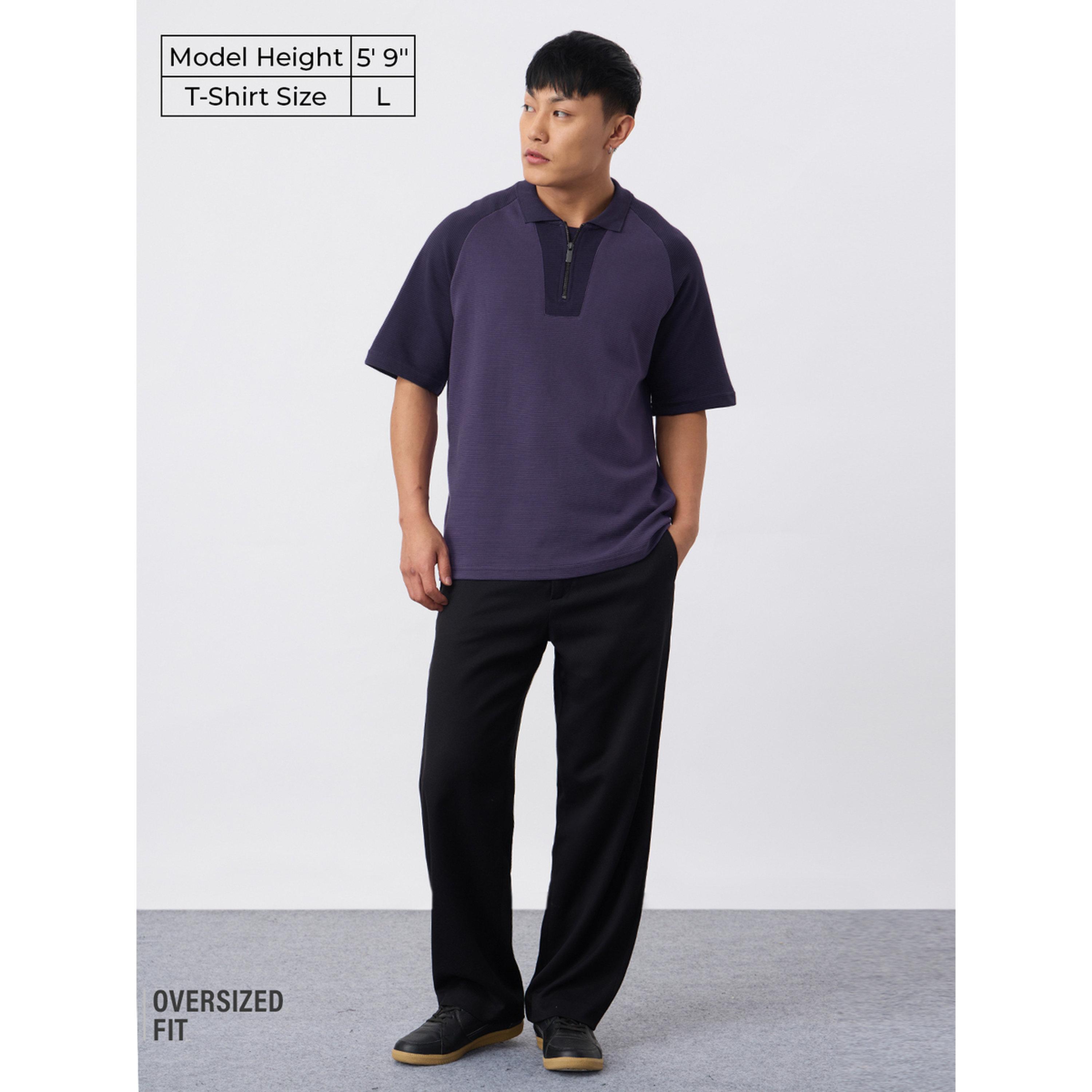 قميص بولو بنمط كتل الألوان وسحاب ربع-men-clothing-tshirtsandpolos-polos-image-2