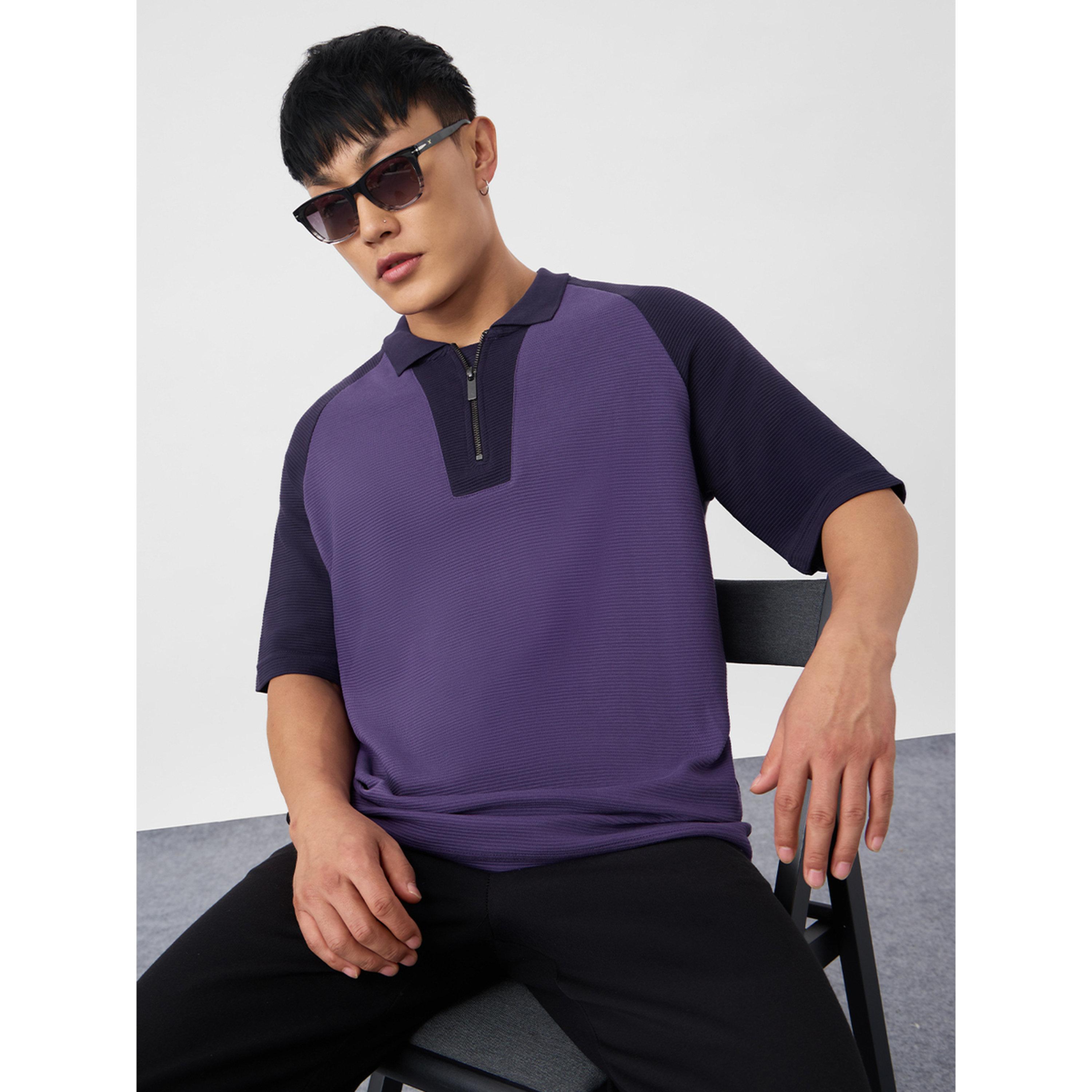قميص بولو بنمط كتل الألوان وسحاب ربع-men-clothing-tshirtsandpolos-polos-image-4